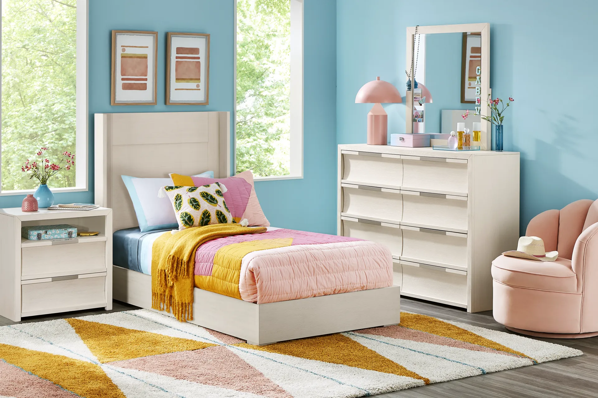 Kids Sierra Summit Linen Twin Panel Bedroom - Image 1