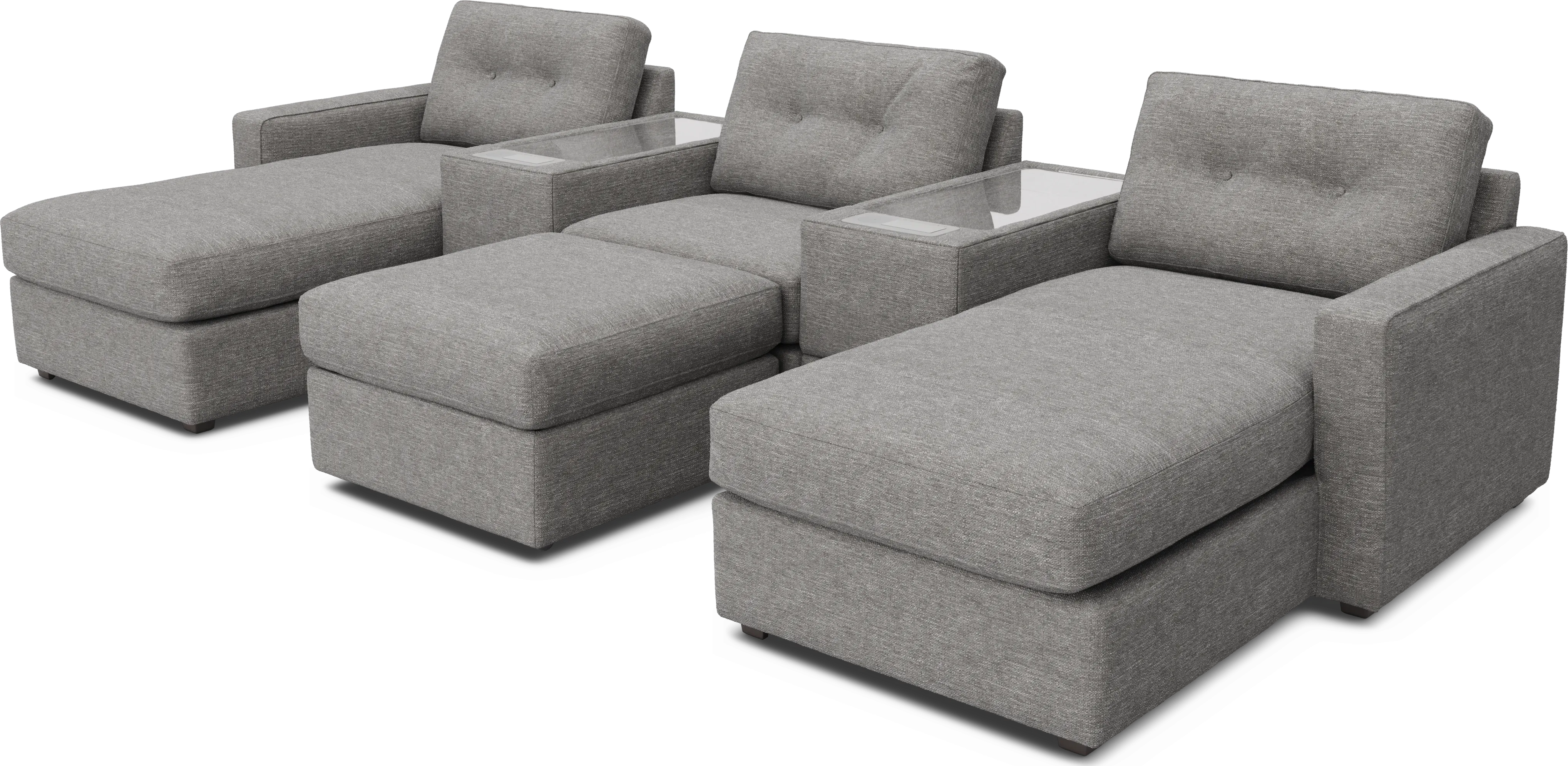 Gray 6 Pc ModularOne with Media Consoles - Thumbnail - Image 1
