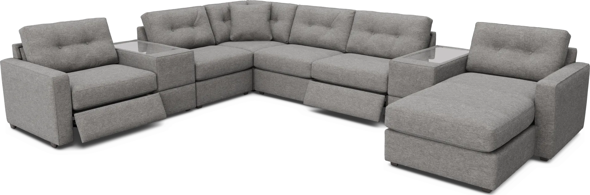Gray 8 Pc Power Reclining ModularOne - Image 1