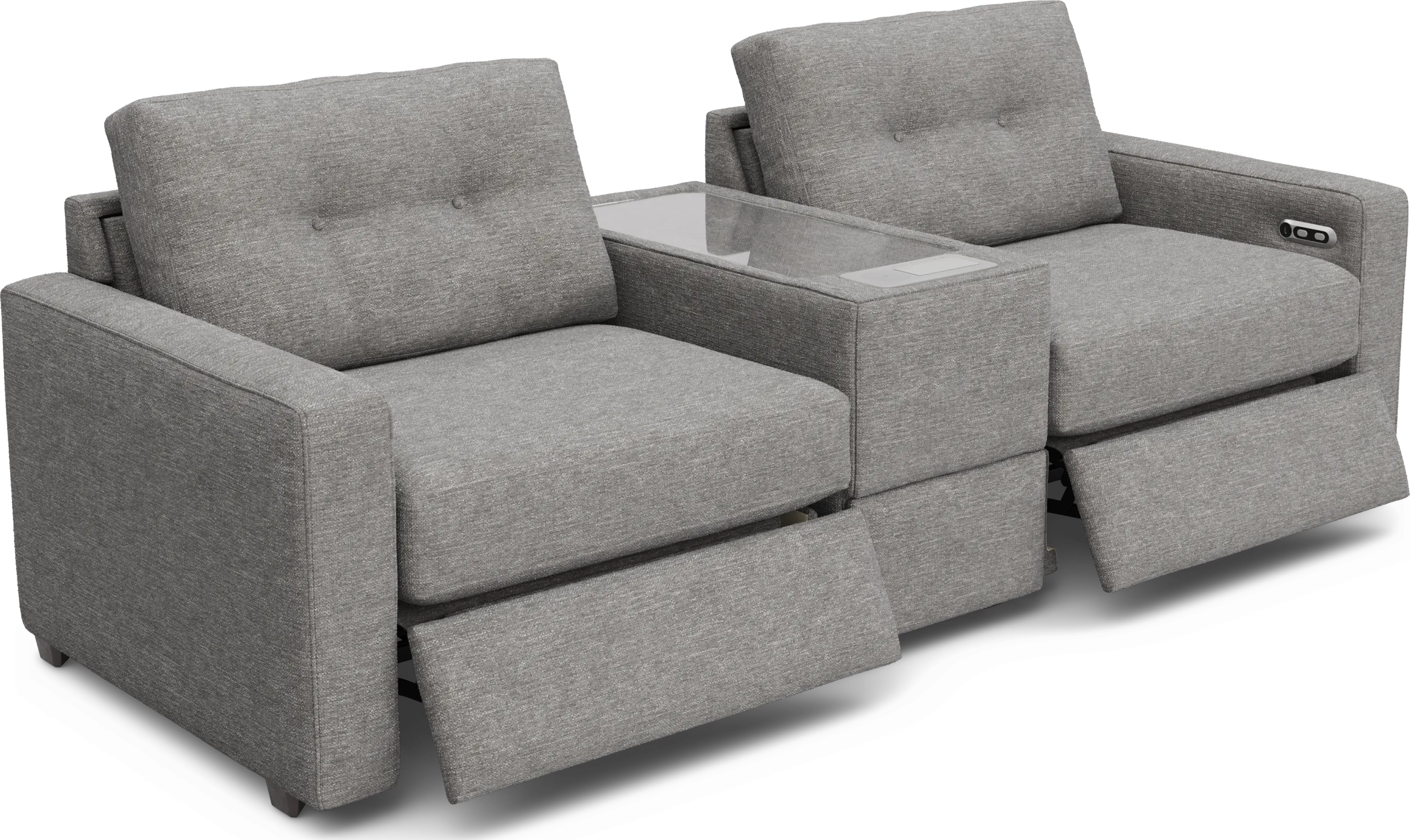 Gray 3 Pc Power Reclining ModularOne with Media Console - Thumbnail - Image 1
