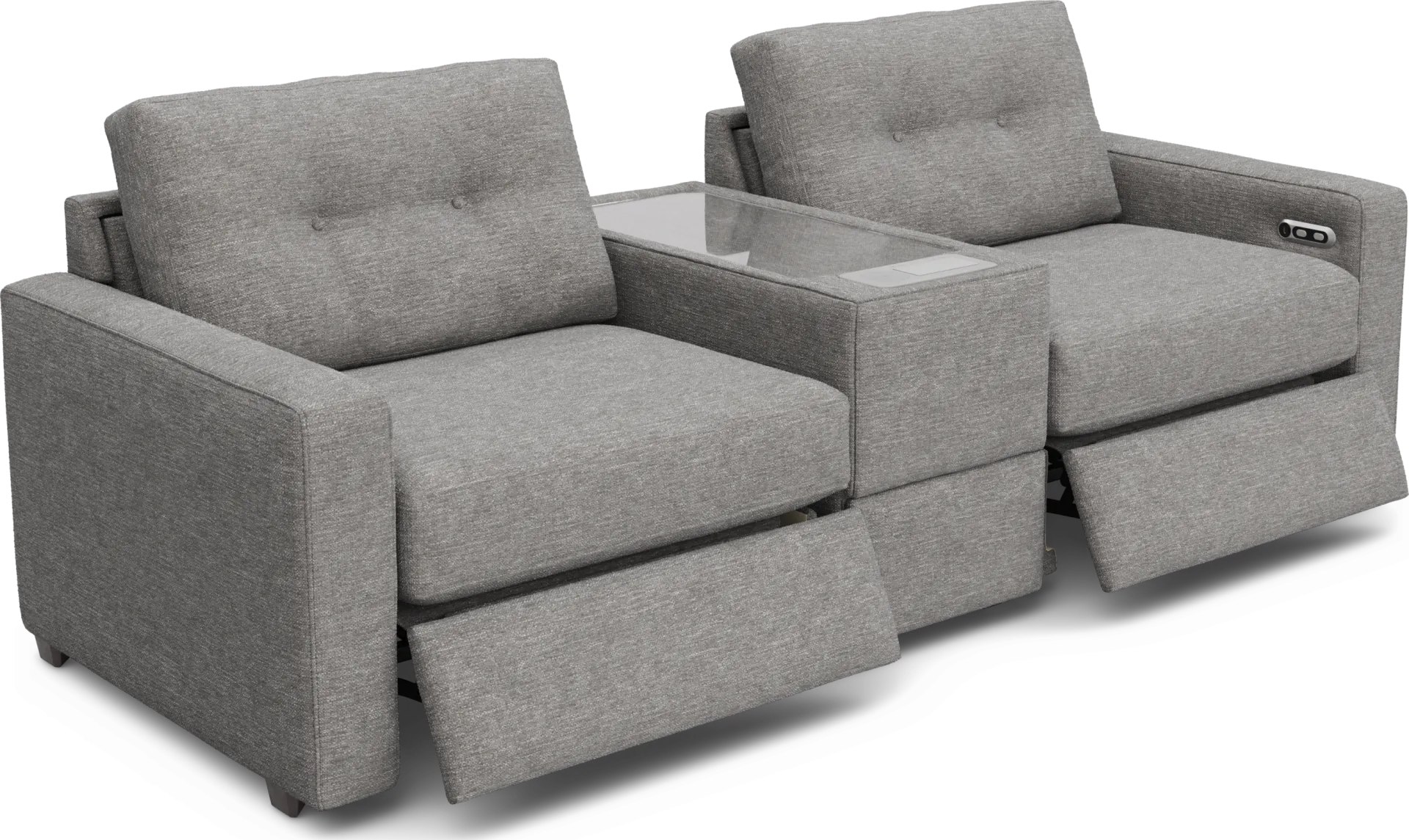 Gray 3 Pc Power Reclining ModularOne with Media Console - Image 1