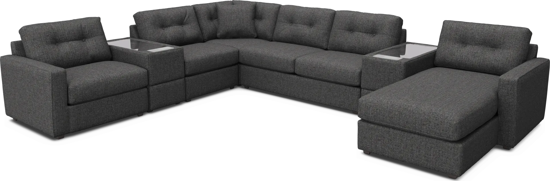 Granite 7 Pc ModularOne Gel Foam Sleeper with Media Consoles - Image 1