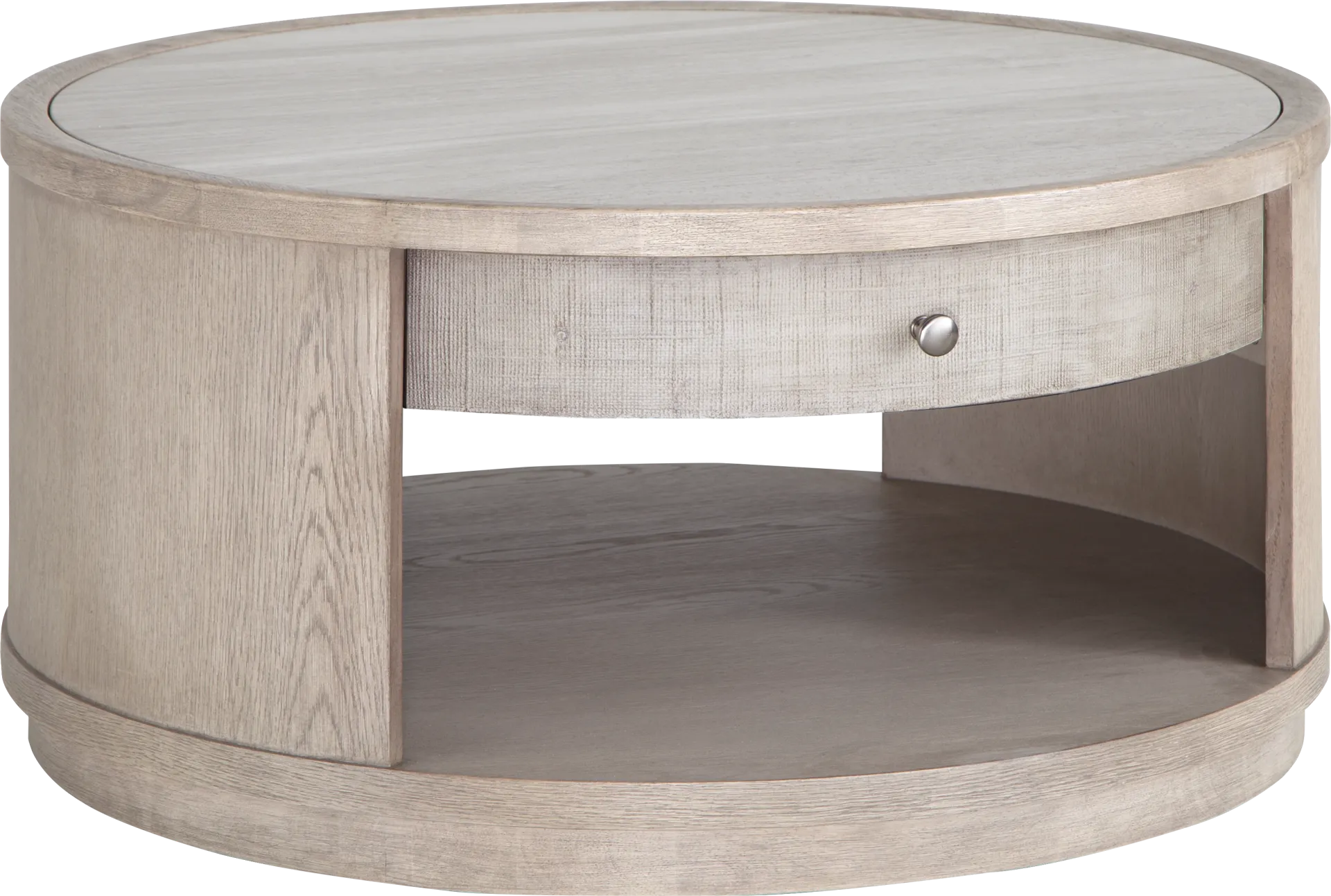 Marisole Taupe Round Cocktail Table - Image 1