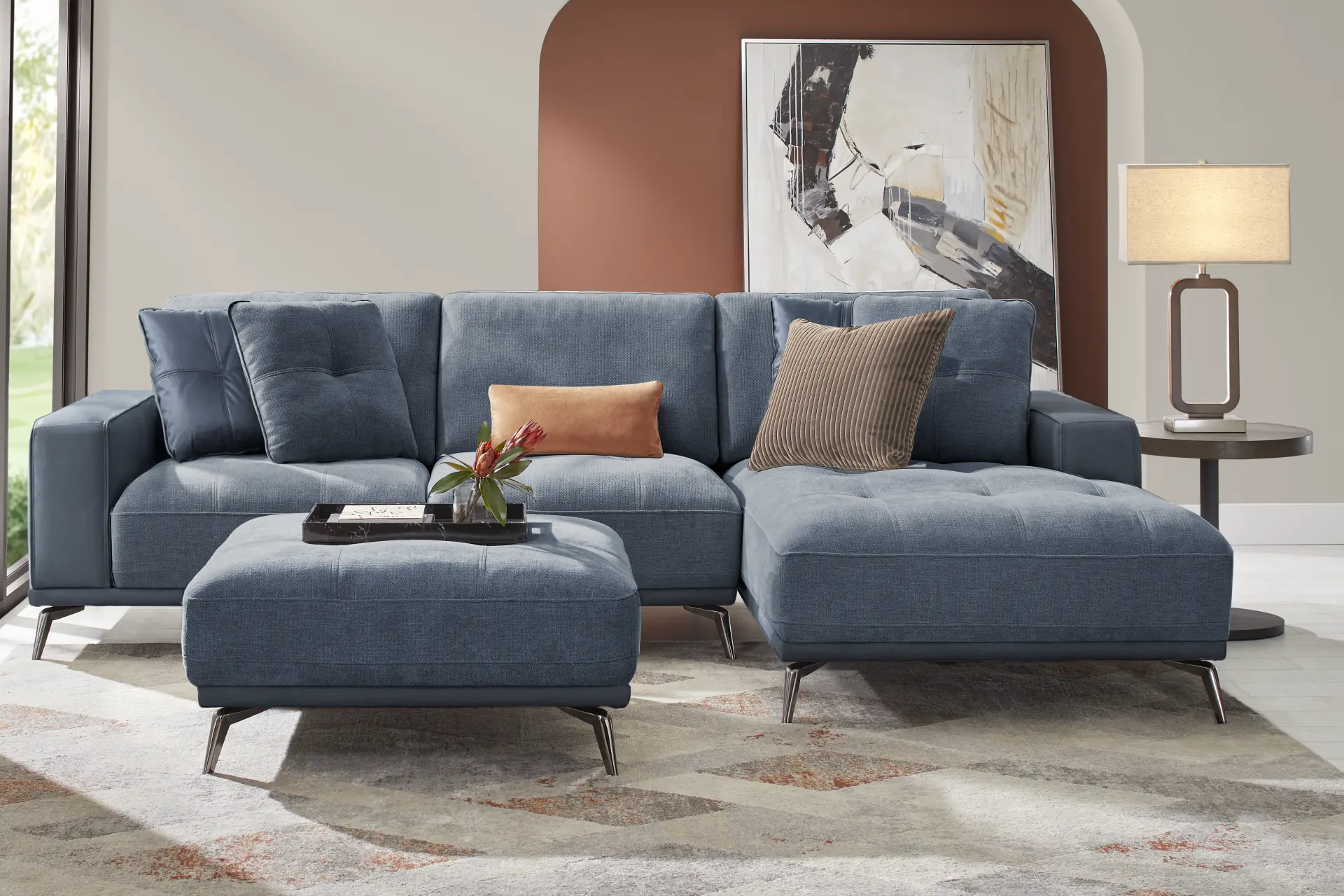 Valencia Blue 2 Pc Sectional