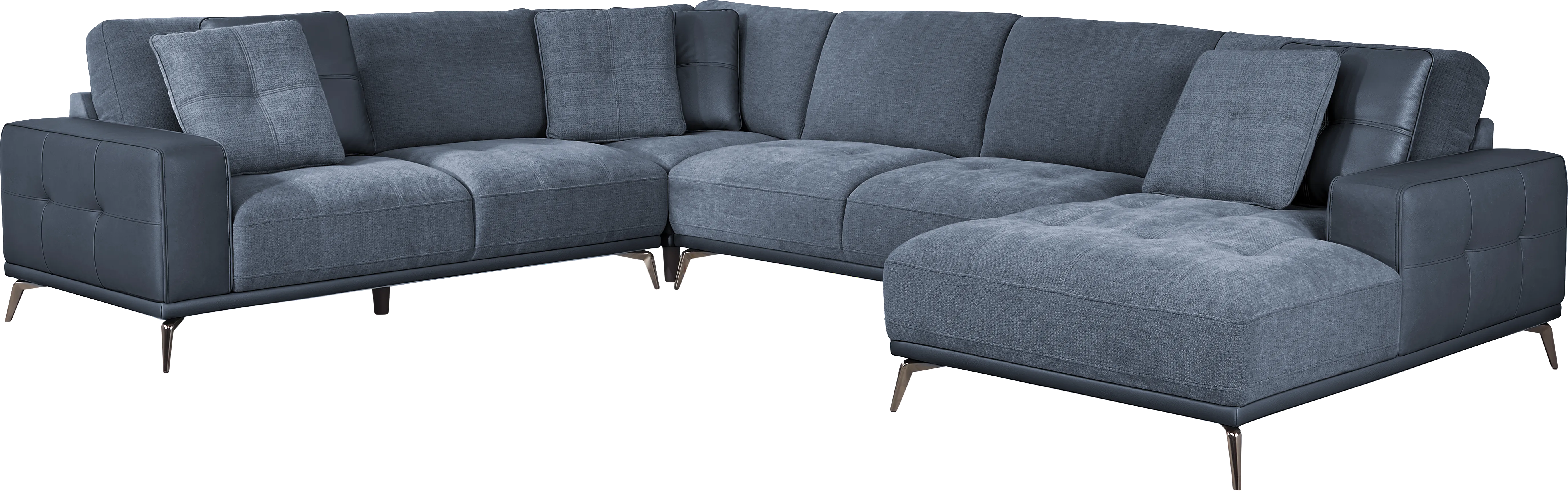 Valencia Blue 5 Pc Sectional Living Room - Thumbnail - Image 2