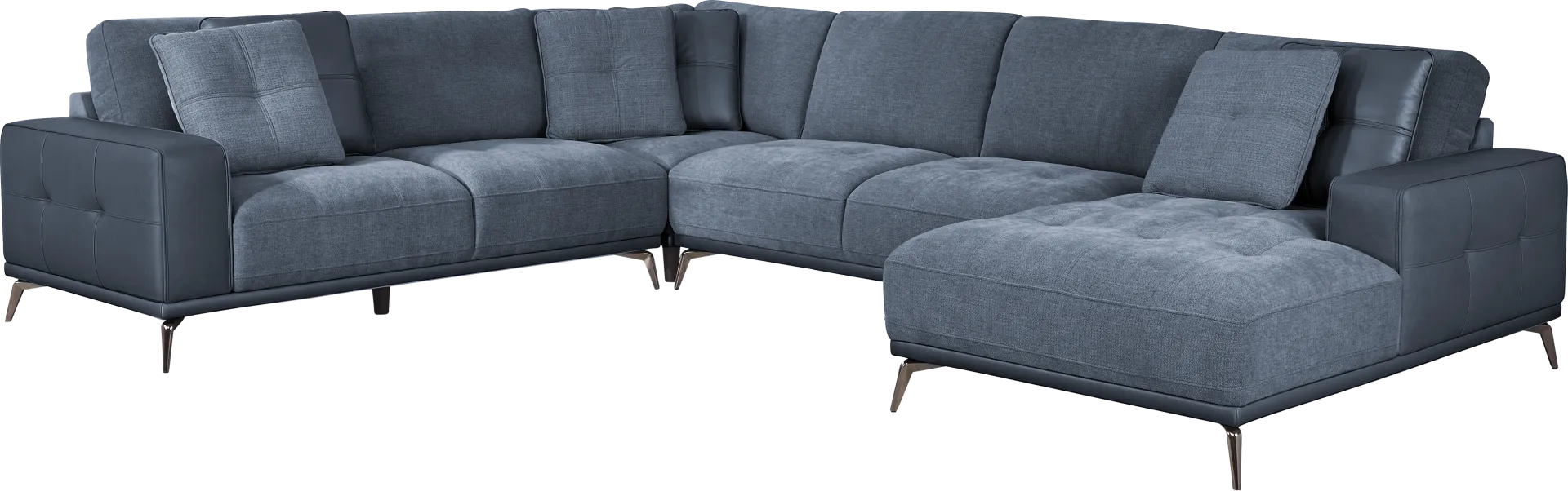 Valencia Blue 5 Pc Sectional Living Room - Image 2