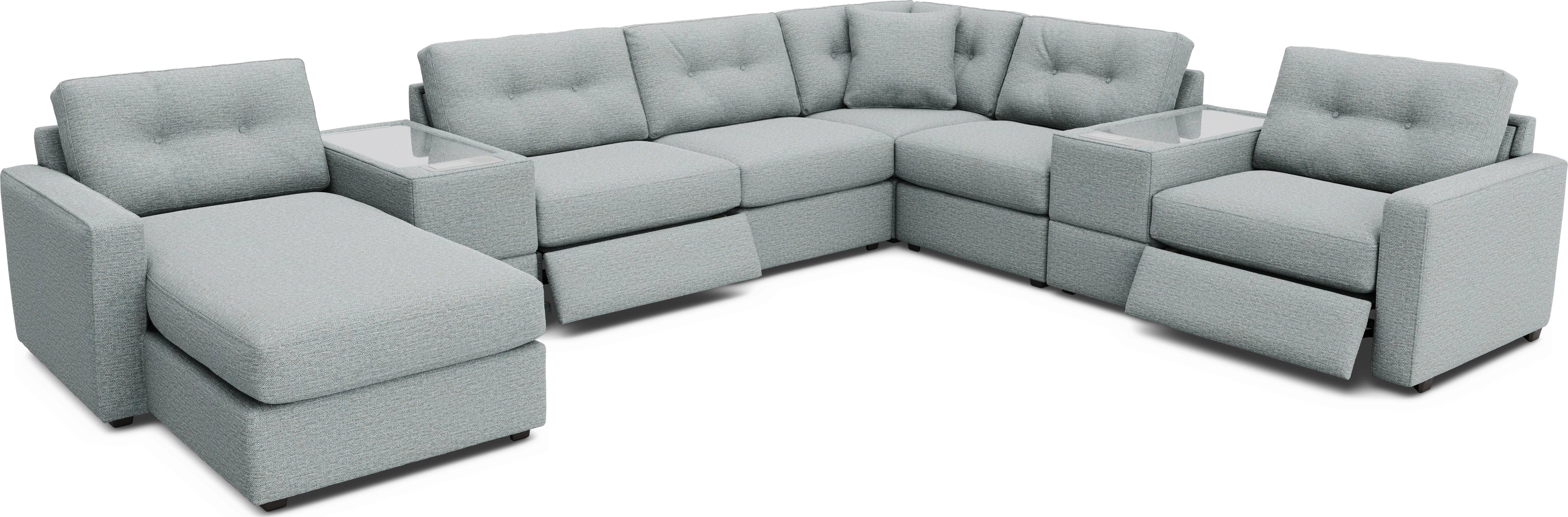Spa 8 Pc Power Reclining ModularOne with Media Consoles - Thumbnail - Image 1