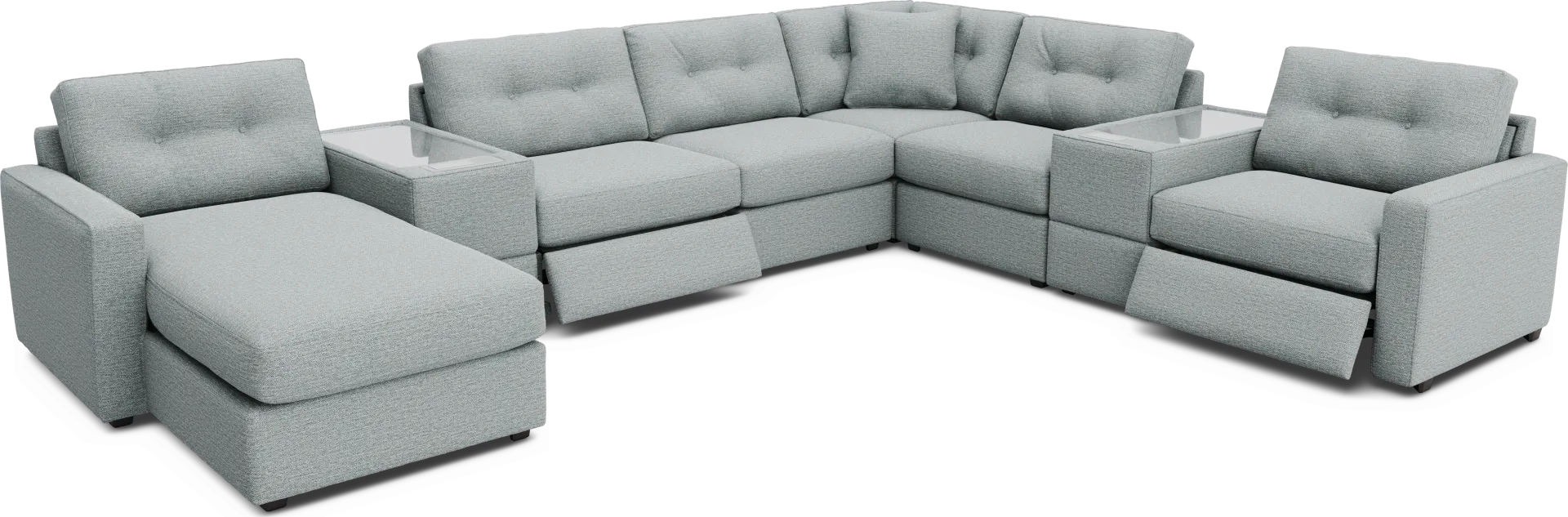 Spa 8 Pc Power Reclining ModularOne with Media Consoles - Image 1