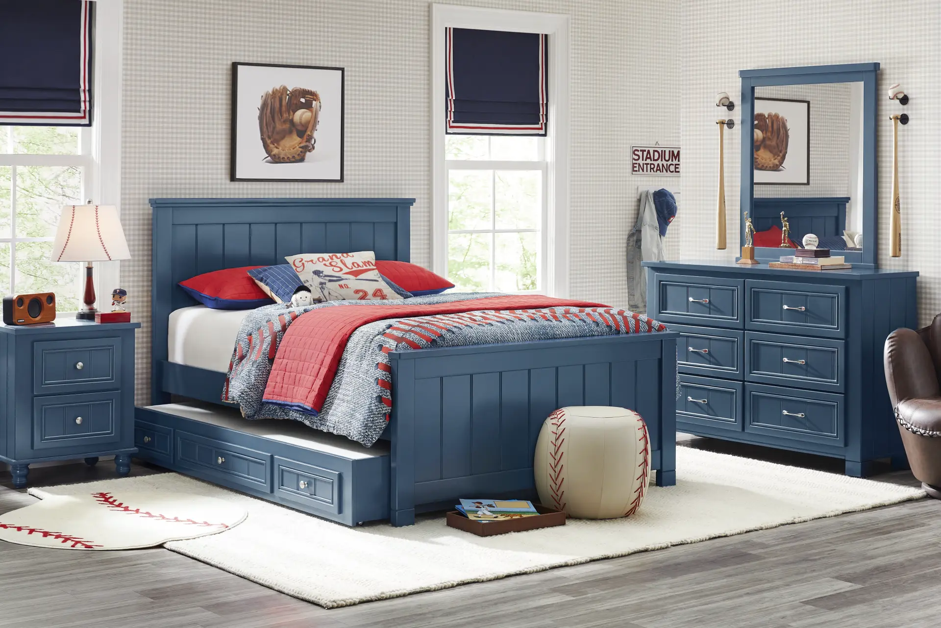 Kids Cottage Colors 2.0 Navy Full Panel Bedroom