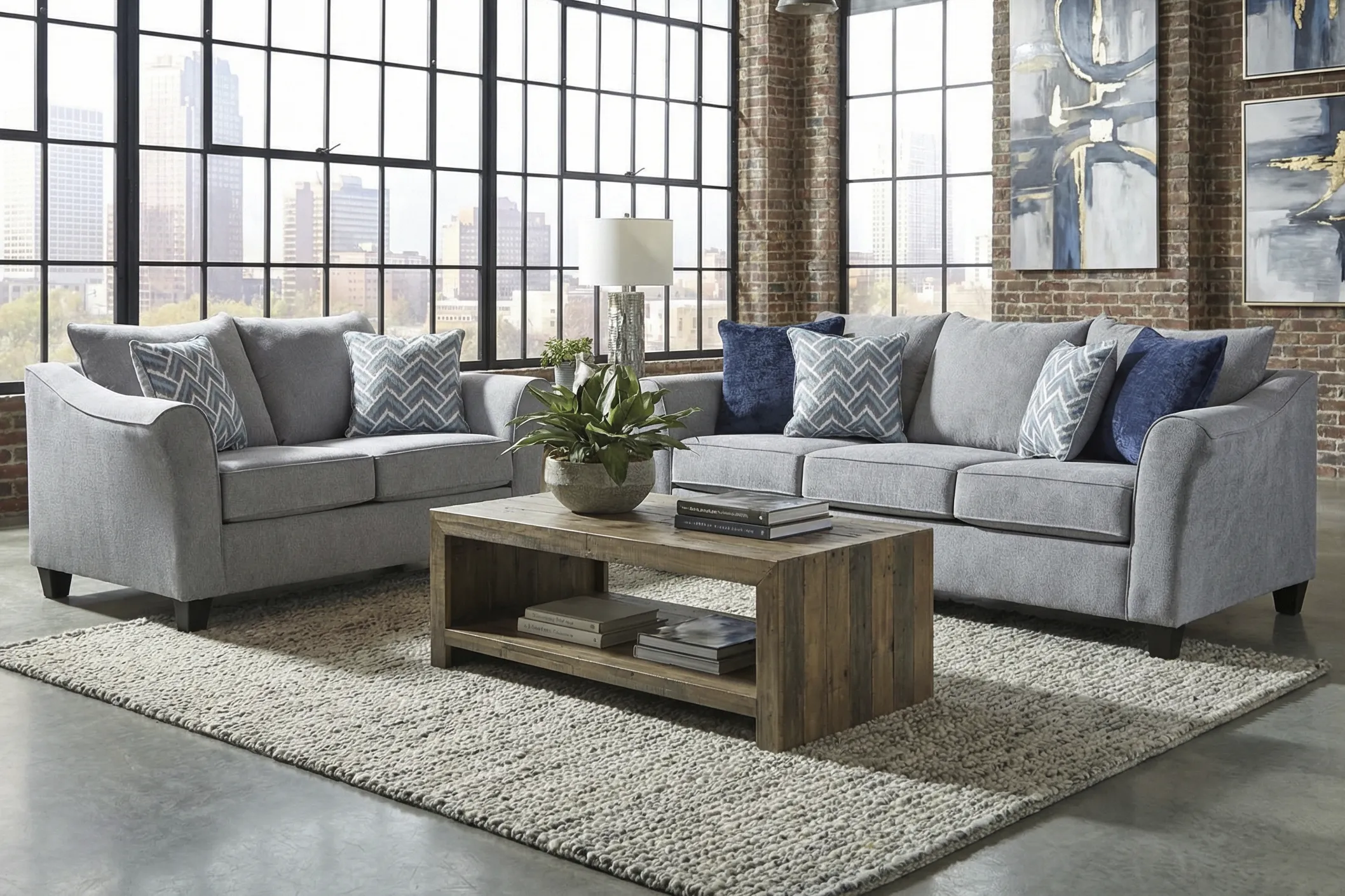 Covington Gray 2 Pc Living Room - Thumbnail - Image 1