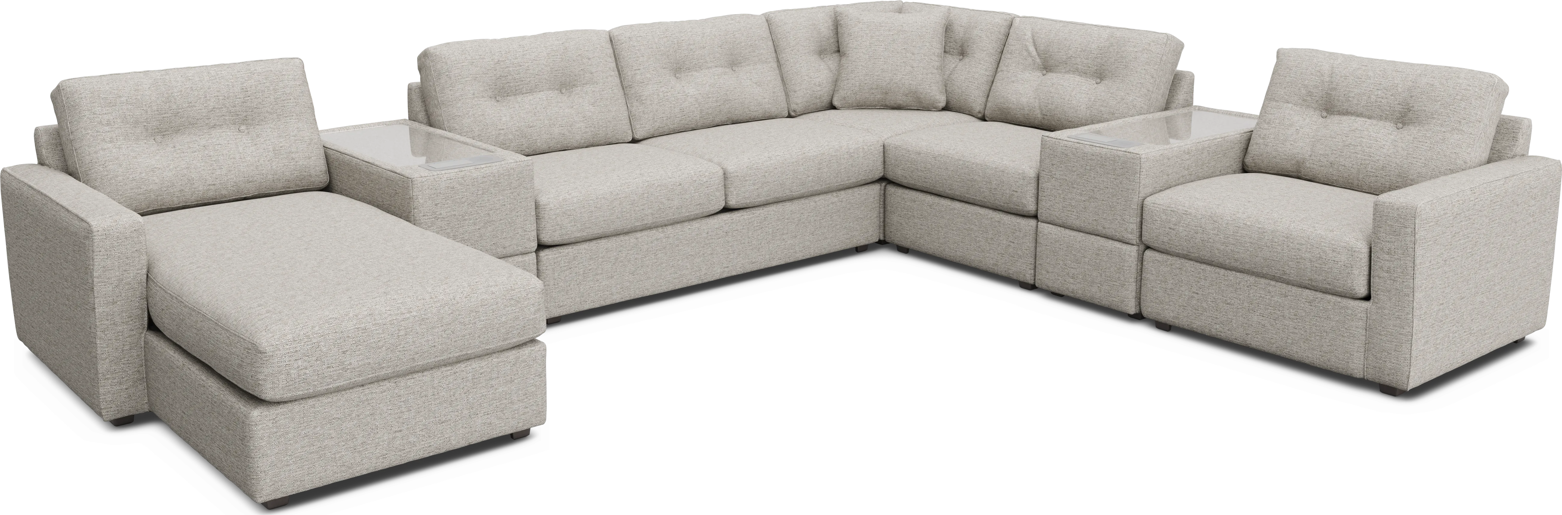 Pebble 7 Pc ModularOne Sleeper with Media Consoles - Thumbnail - Image 1