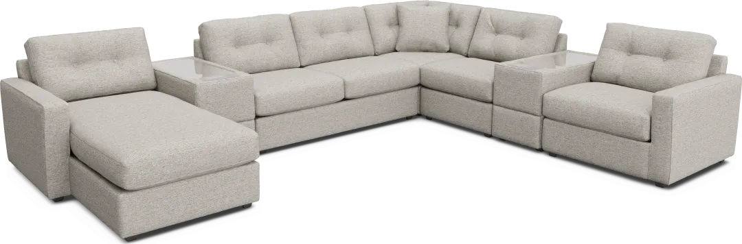 Pebble 7 Pc ModularOne Sleeper with Media Consoles