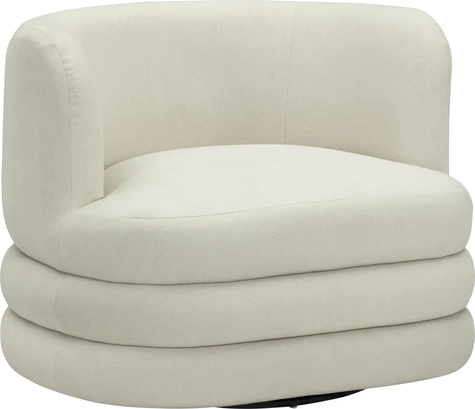 Paulo Beige Swivel Accent Chair