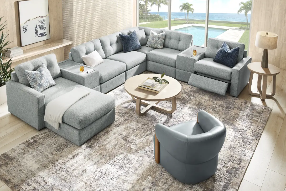 Spa 8 Pc Power Reclining ModularOne with Media Consoles