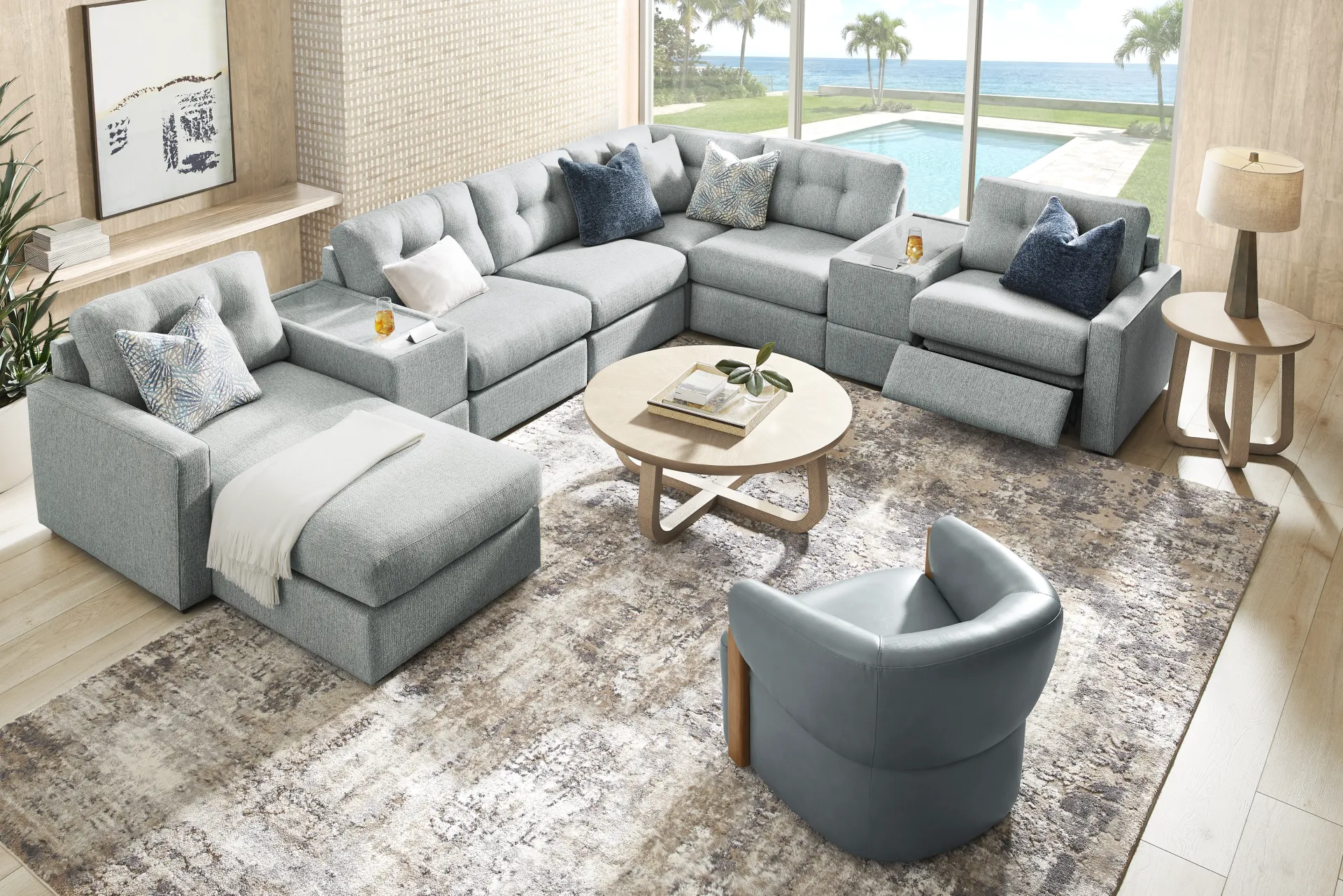 Spa 8 Pc Power Reclining ModularOne with Media Consoles - Image 2