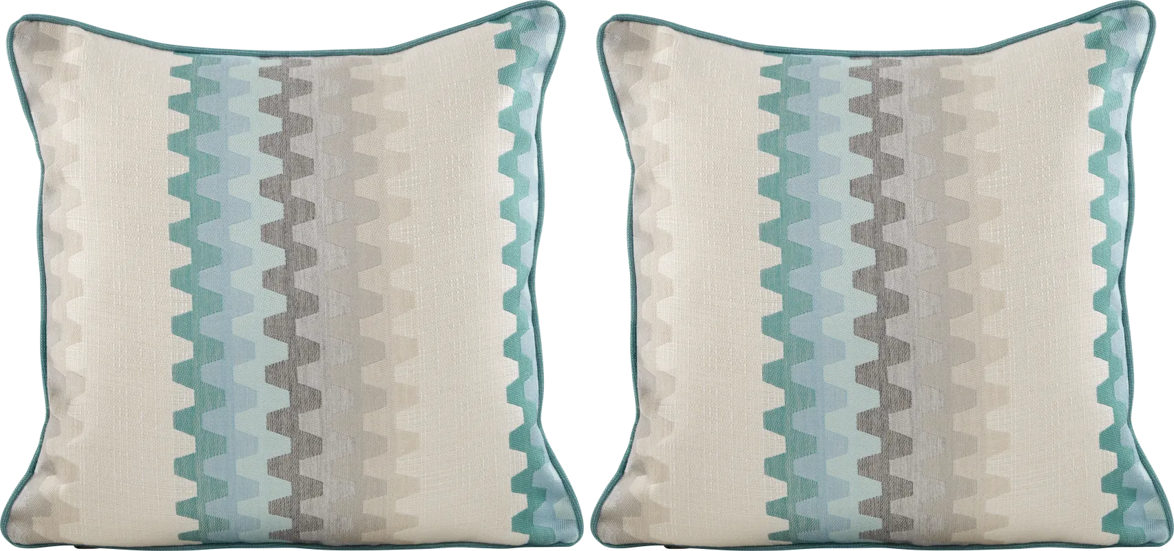 Accordian Geo Turquoise Indoor/Outdoor Accent Pillow, Set of Two