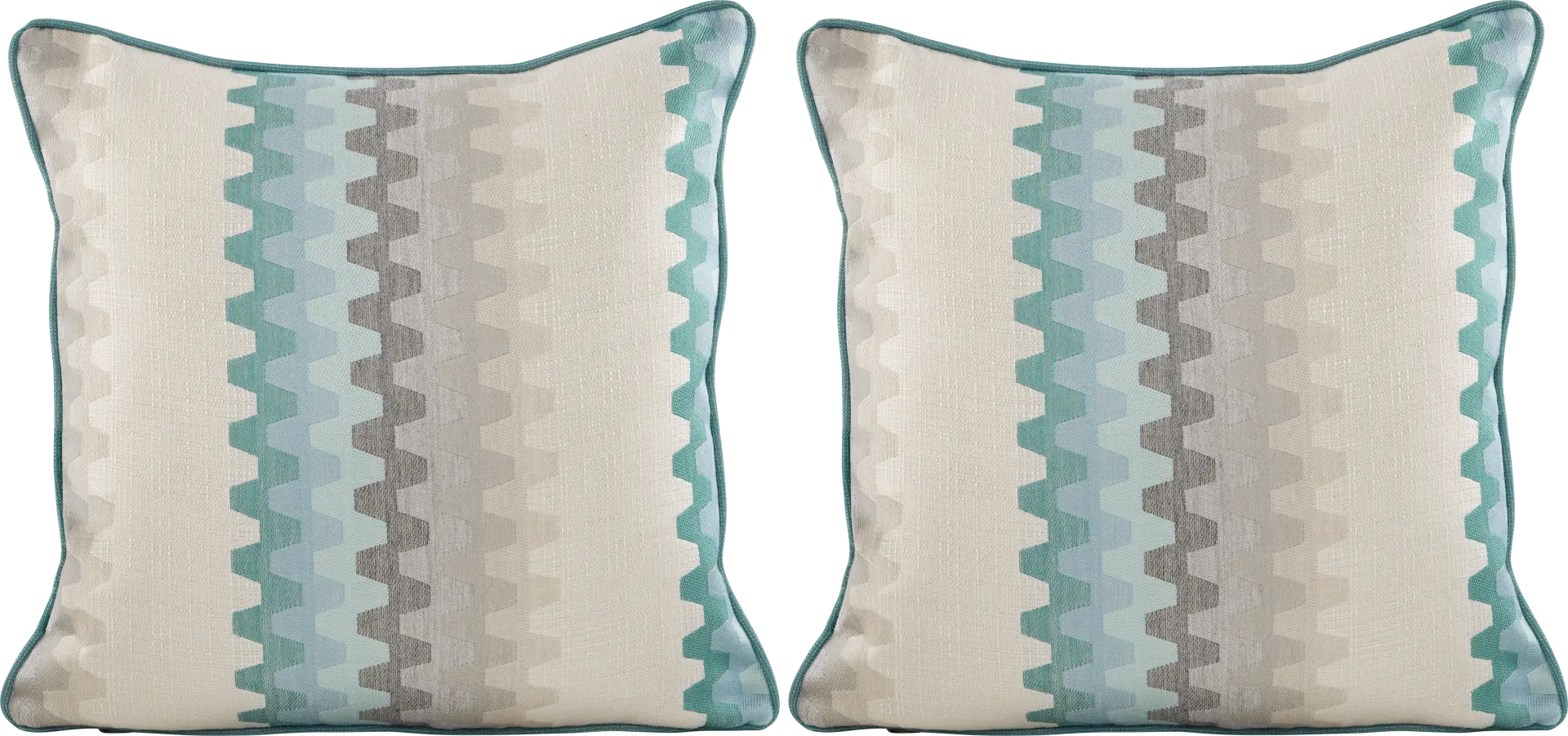 Accordian Geo Turquoise Indoor/Outdoor Accent Pillow, Set of Two