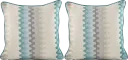Accordian Geo Turquoise Indoor/Outdoor Accent Pillow, Set of Two
