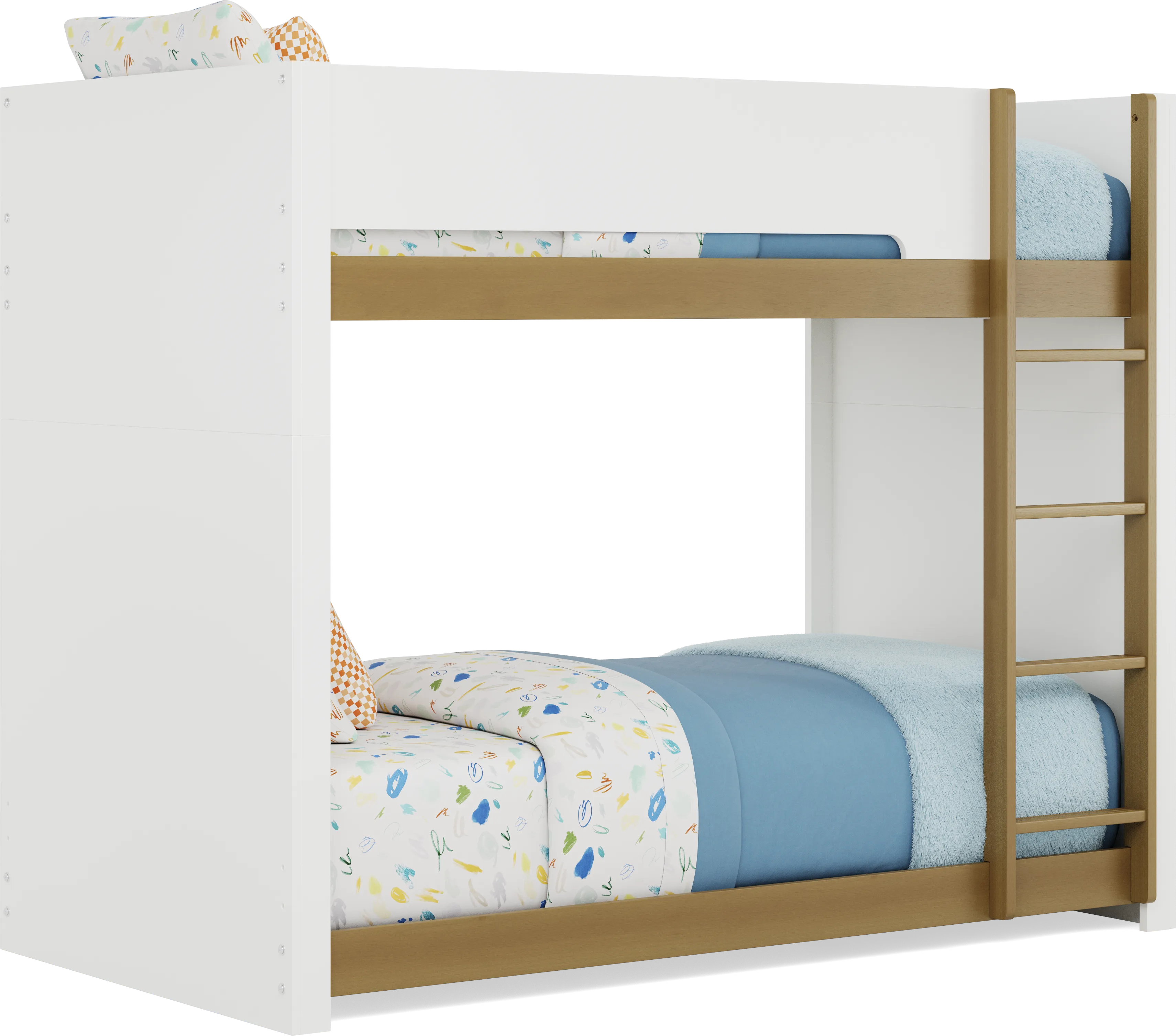 Kids Mikka White Twin/Twin Convertible Bunk Bed - Thumbnail - Image 1