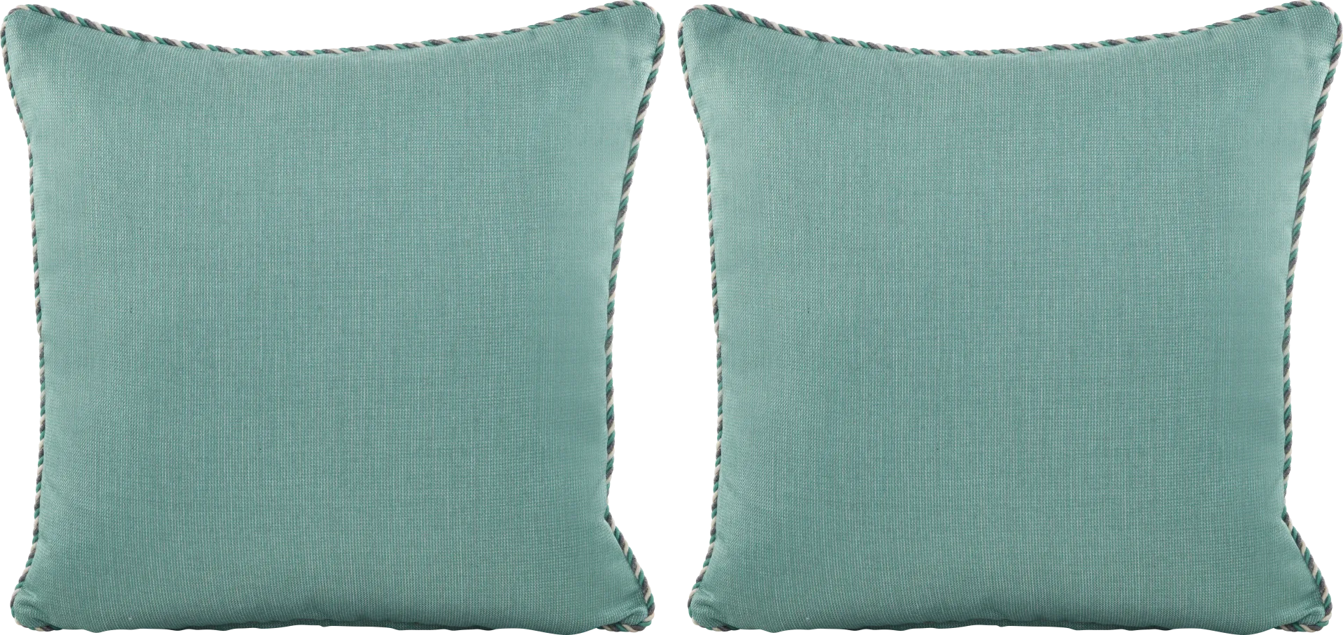 Turquoise Solid Indoor/Outdoor Accent Pillow, Set of Two - Image 1