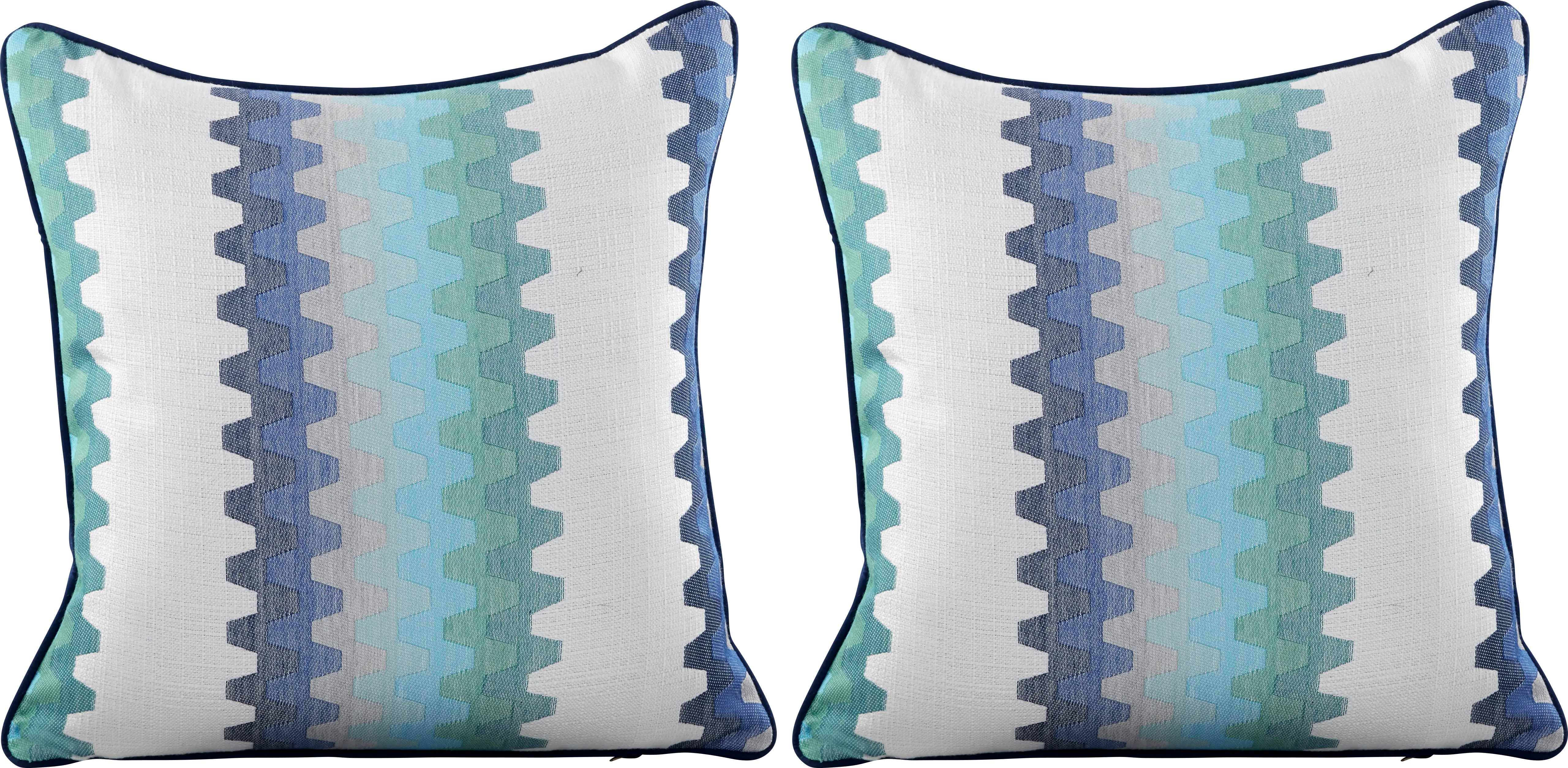 Accordion Geo Seaport Indoor/Outdoor Accent Pillow, Set of Two - Thumbnail - Image 1