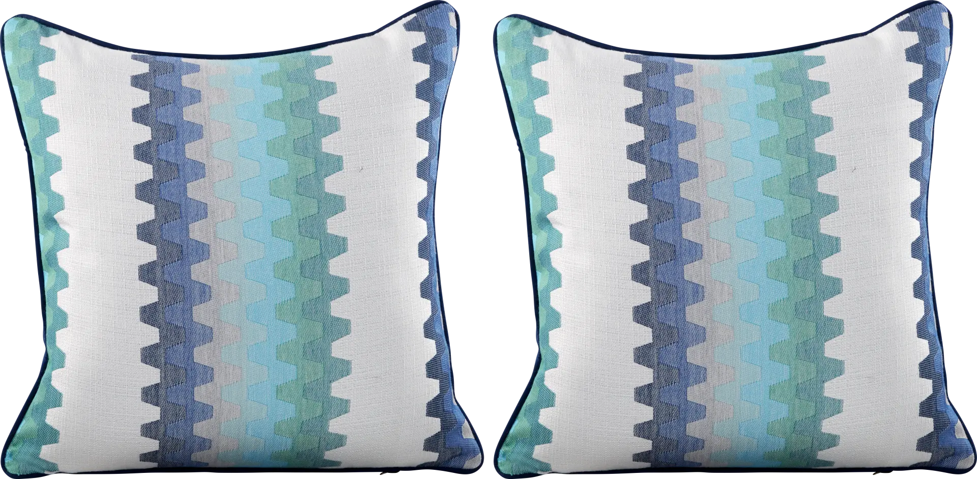Accordion Geo Seaport Indoor/Outdoor Accent Pillow, Set of Two