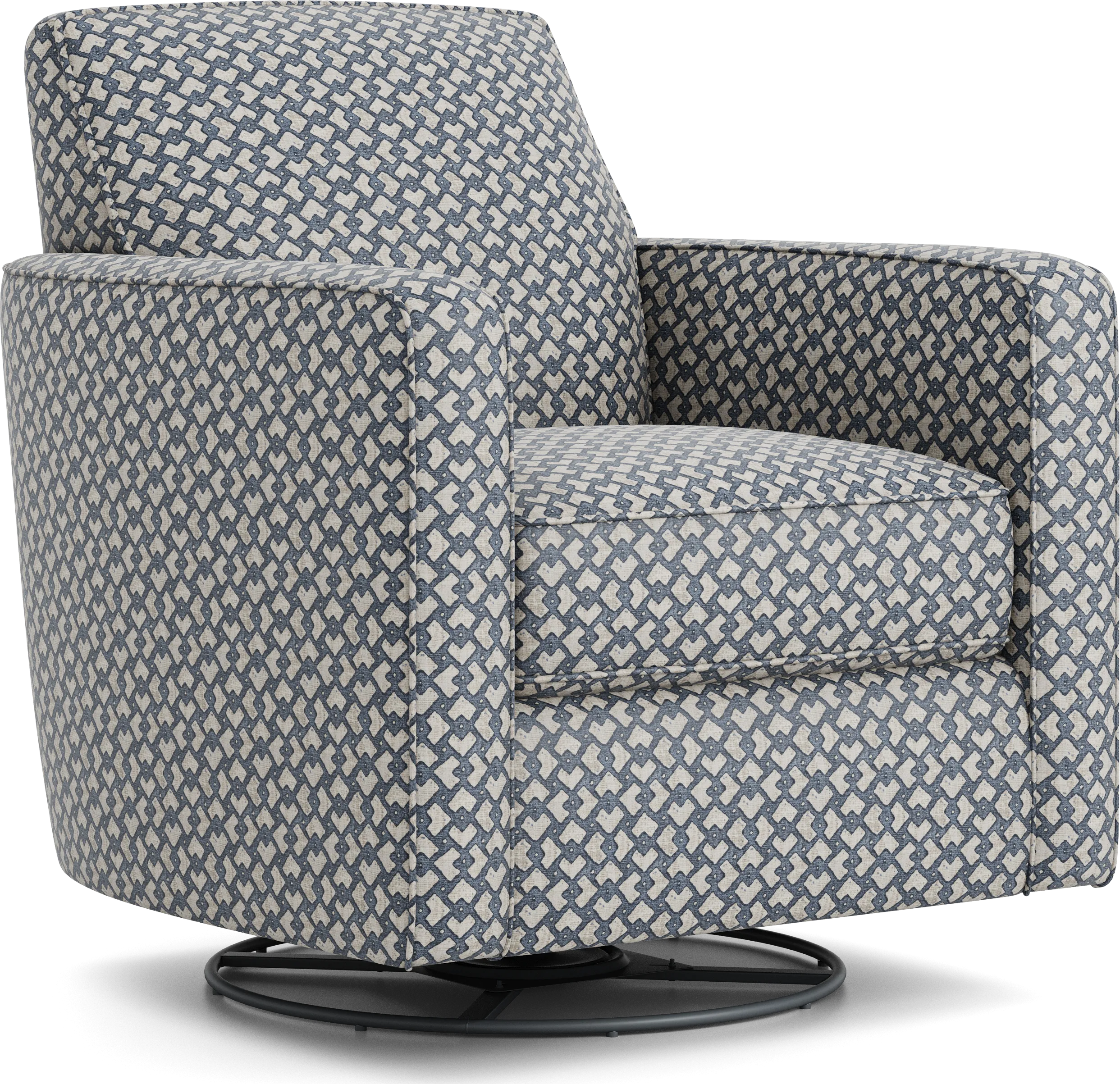 Remington Heights Blue Swivel Accent Chair - Thumbnail - Image 1