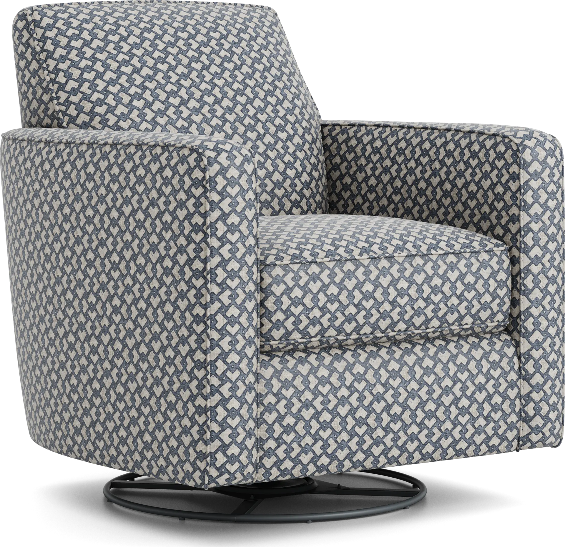 Remington Heights Blue Swivel Accent Chair