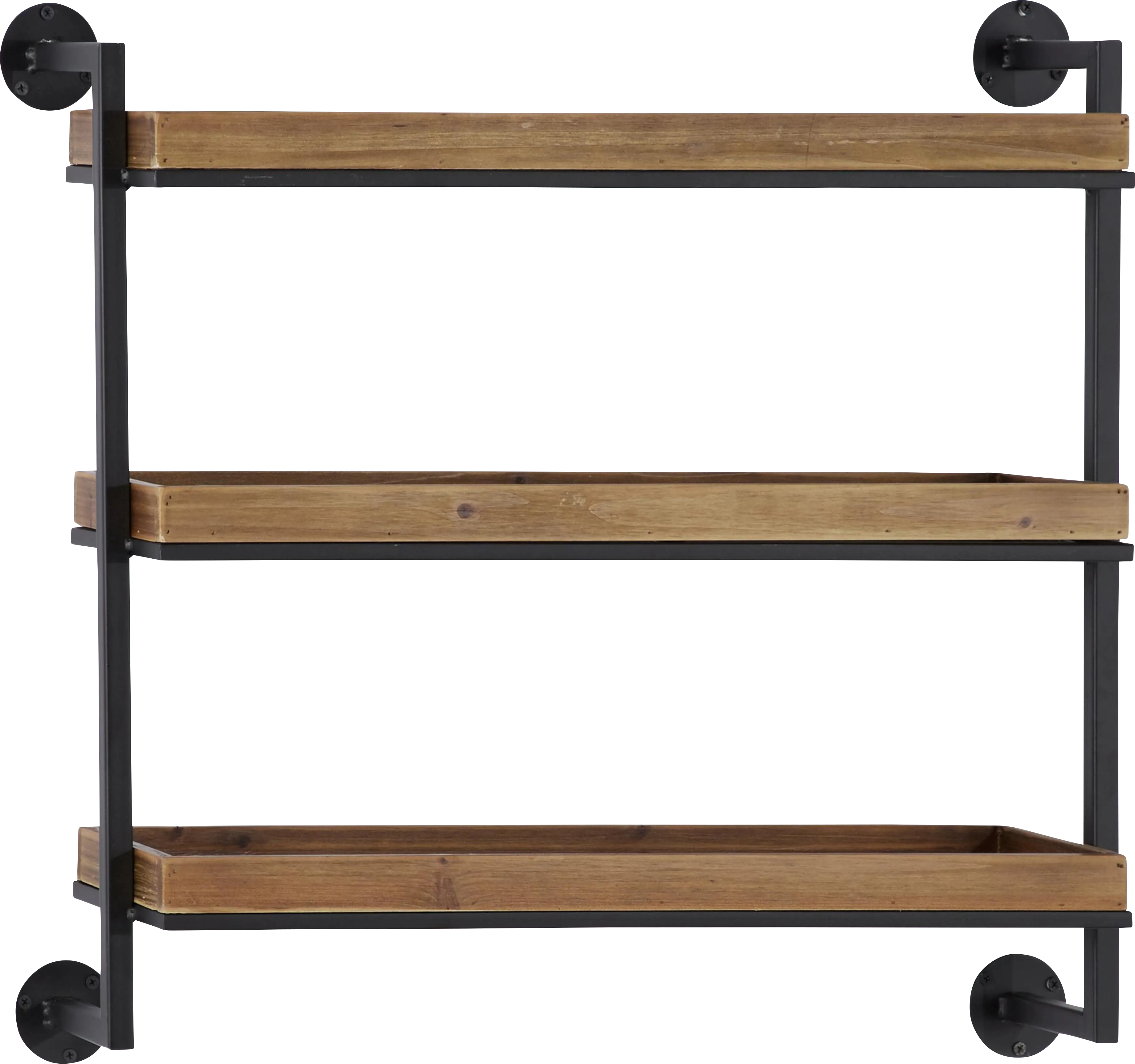 Zayru Brown Wall Shelf - Thumbnail - Image 1