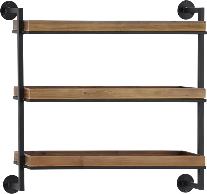 Zayru Brown Wall Shelf