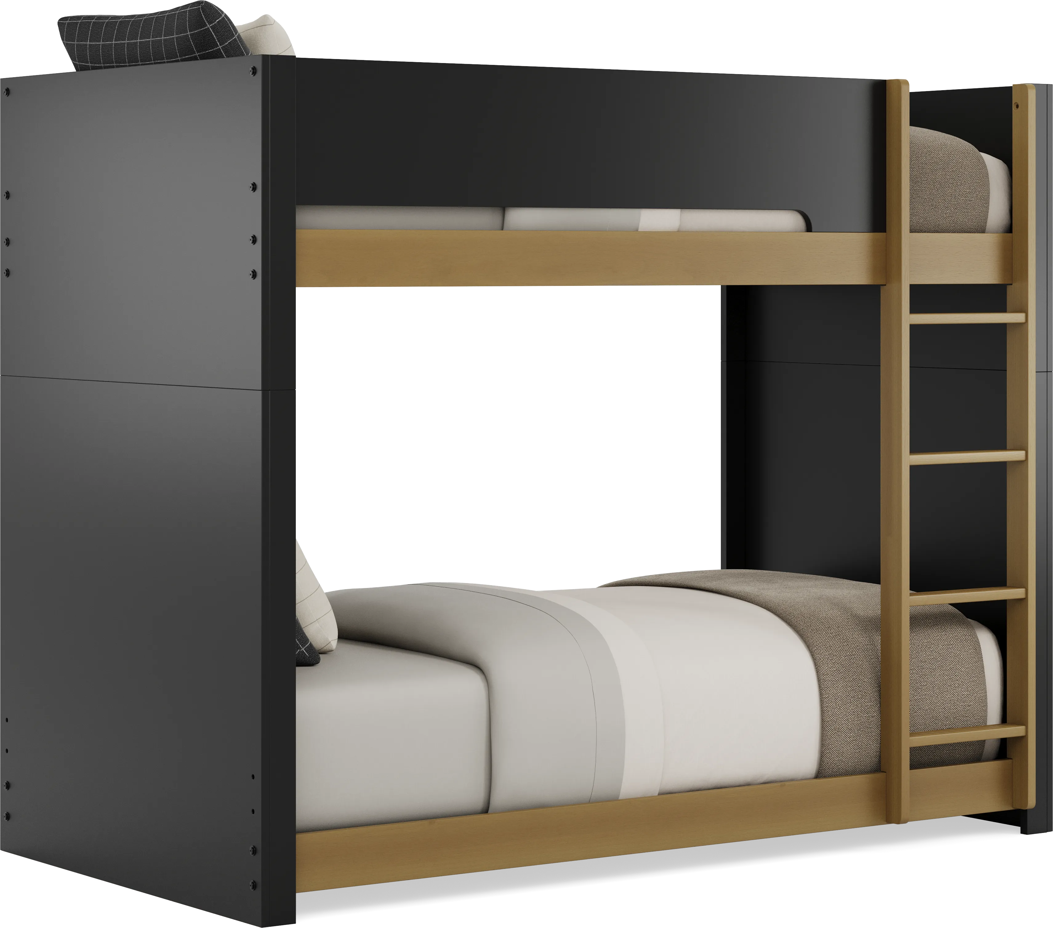 Kids Mikka Black Twin/Twin Convertible Bunk Bed - Thumbnail - Image 1