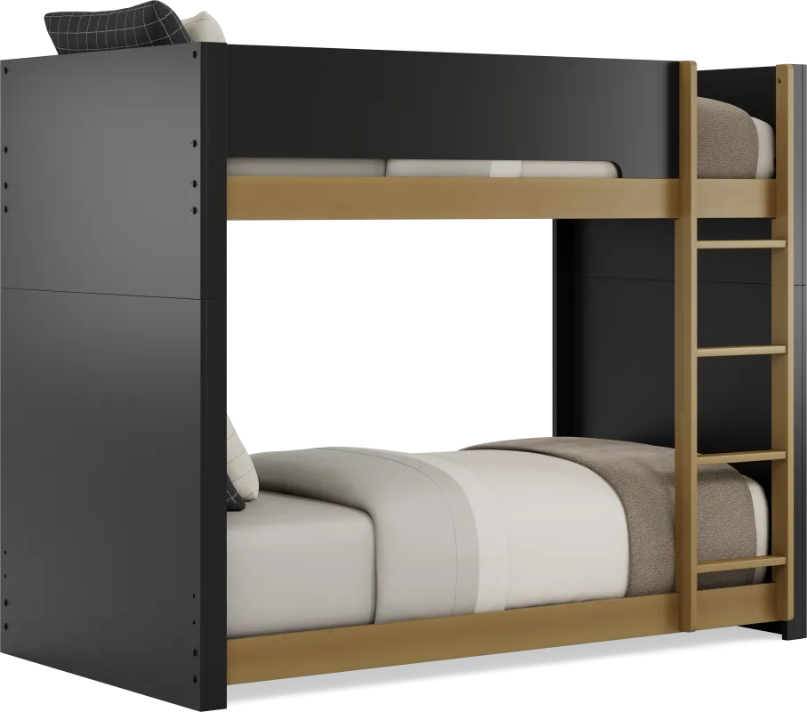 Kids Mikka Black Twin/Twin Convertible Bunk Bed