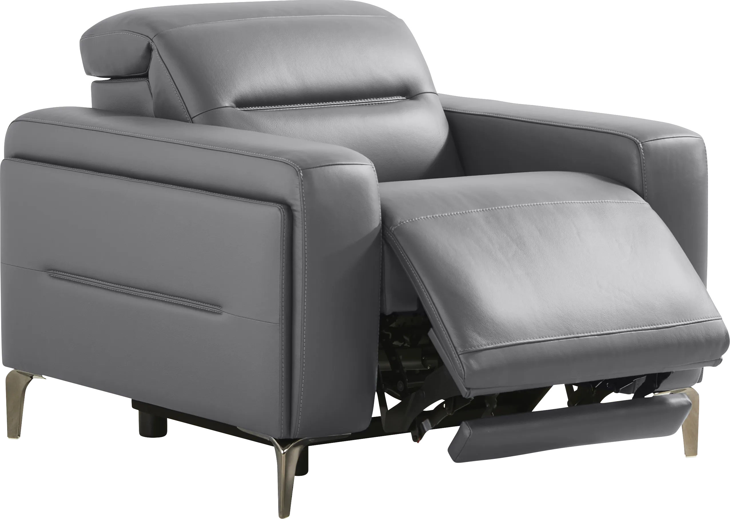 Amalfi Blue Leather 9 Pc Dual Power Reclining Living Room - Thumbnail - Image 14