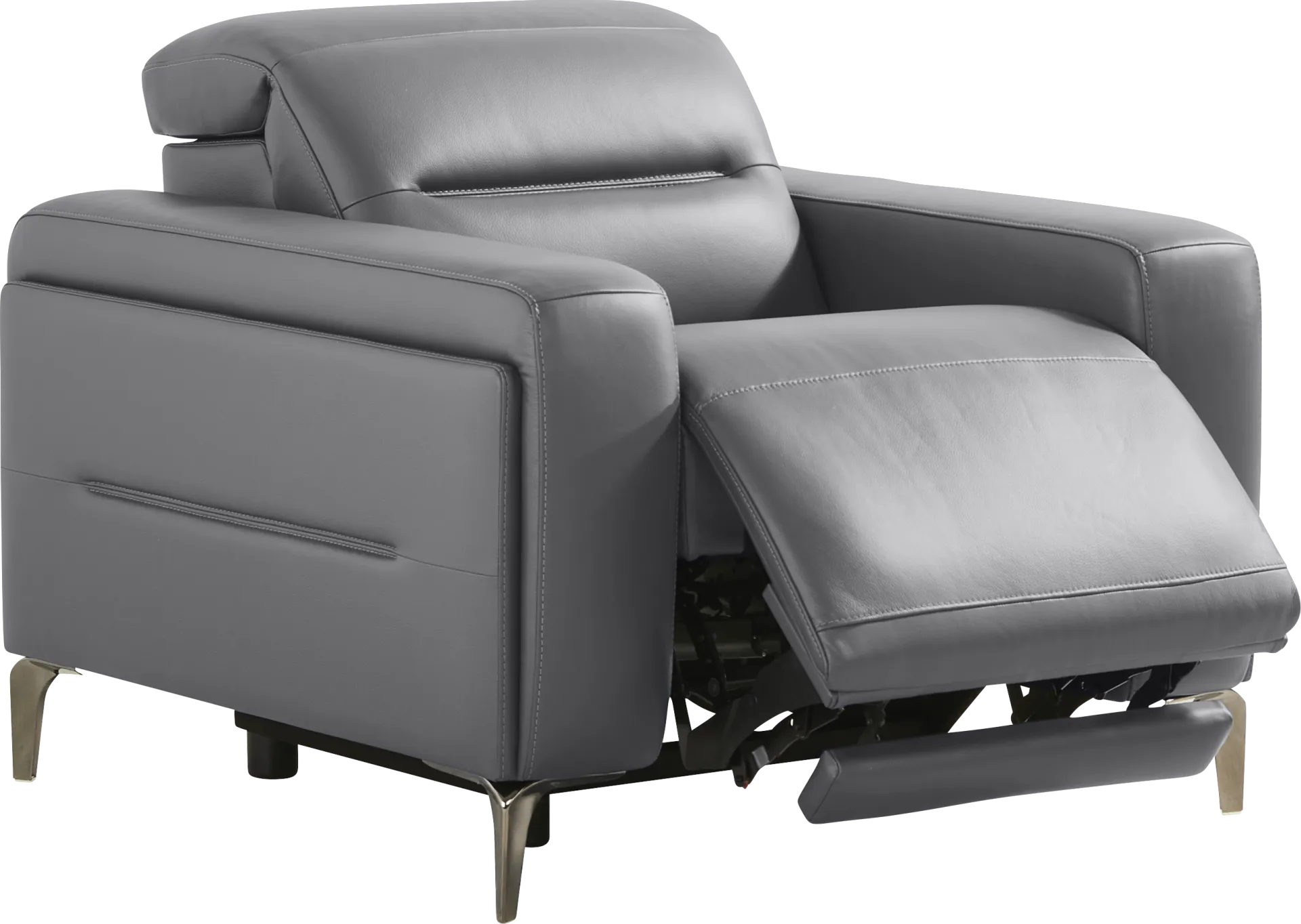 Amalfi Blue Leather 9 Pc Dual Power Reclining Living Room - Image 14