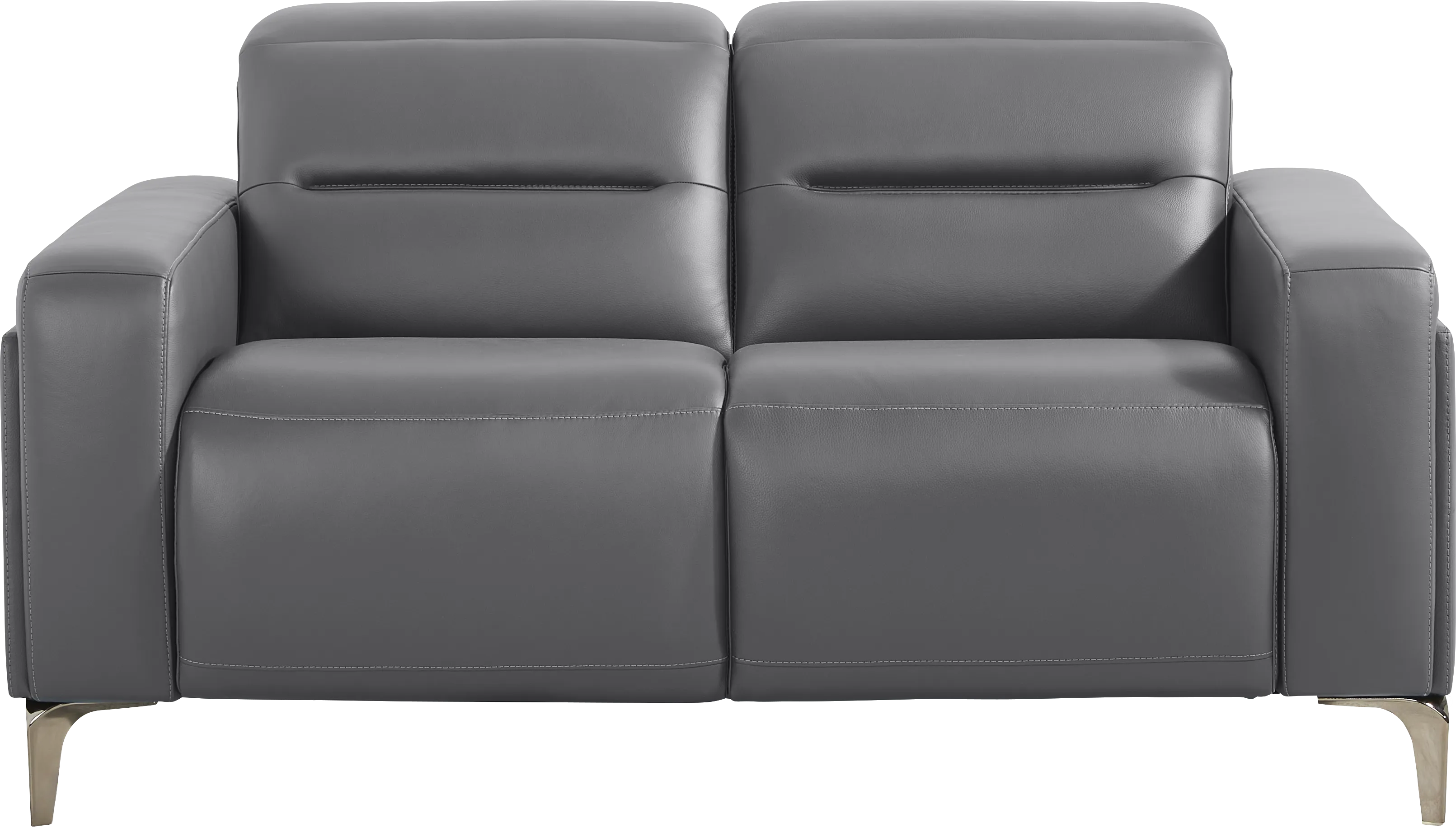 Amalfi Blue Leather Loveseat - Thumbnail - Image 1