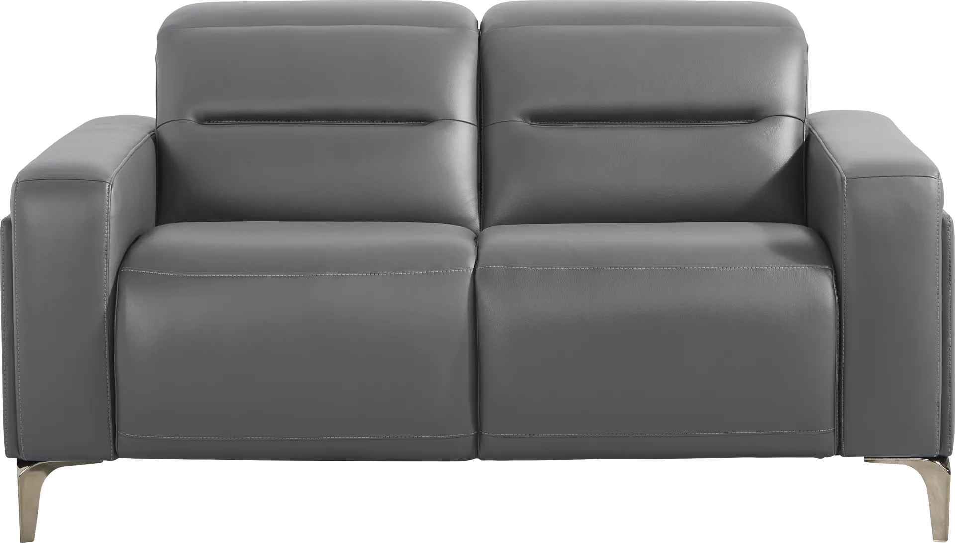 Amalfi Blue Leather Loveseat - Image 1