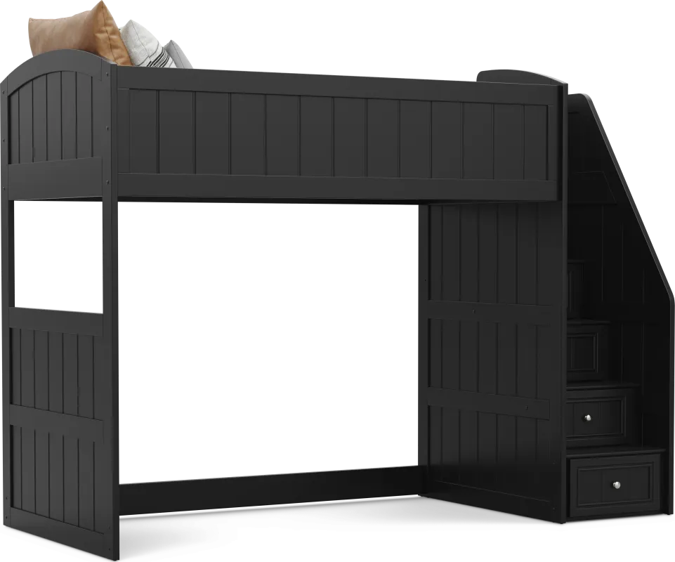 Kids Cottage Colors 2.0 Black Twin Step Loft