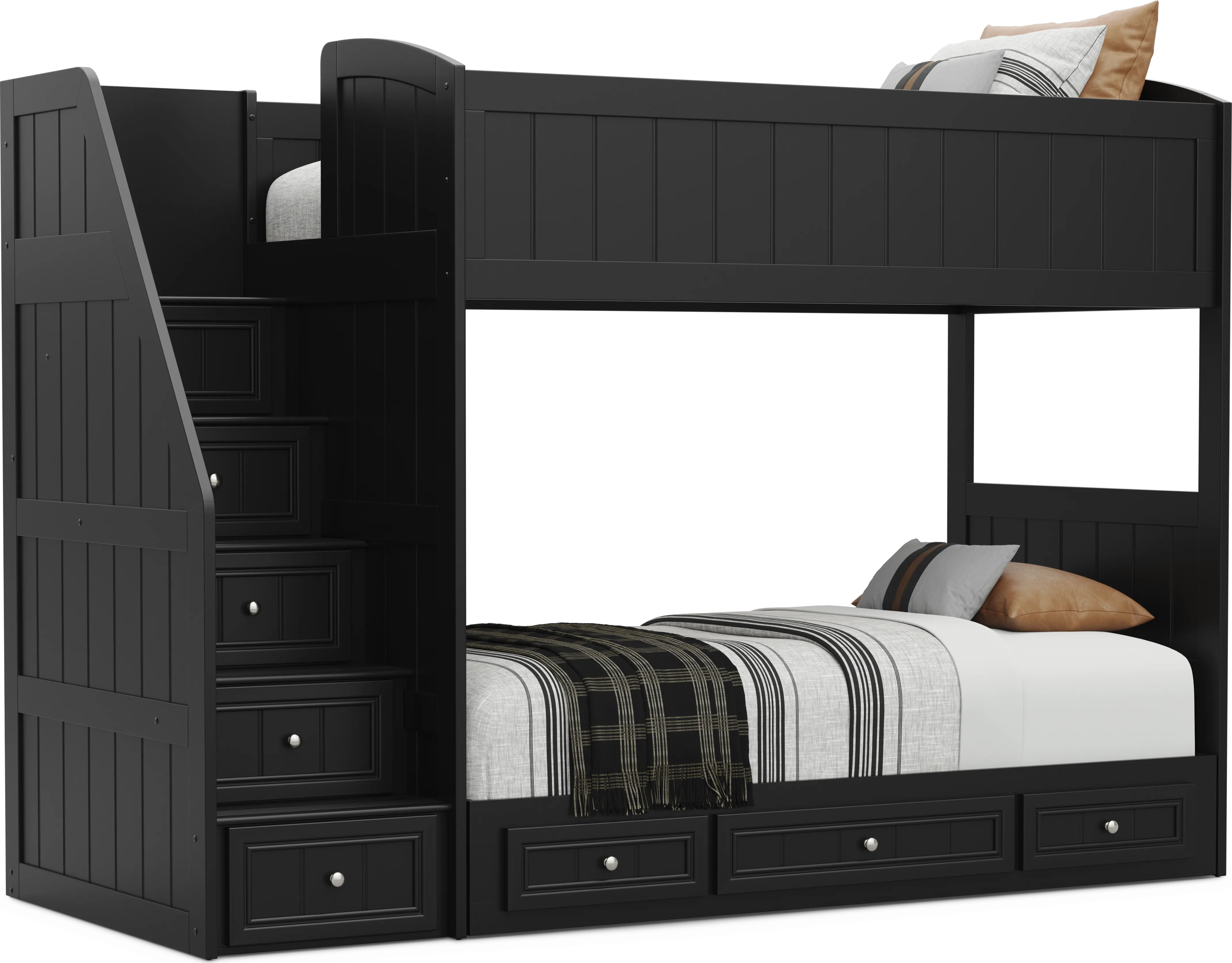 Kids Cottage Colors 2.0 Black Twin/Twin Step Loft - Thumbnail - Image 1