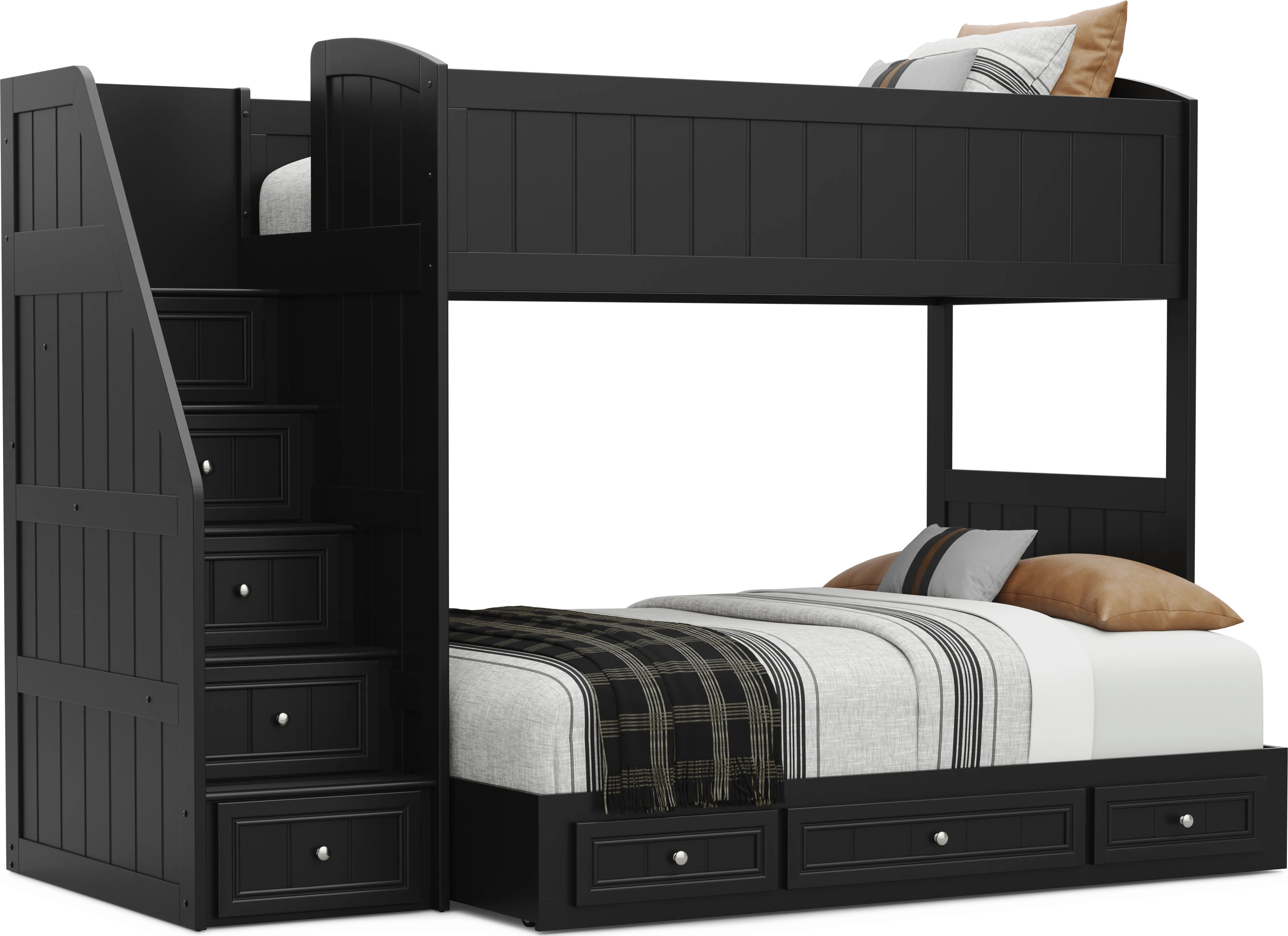 Kids Cottage Colors 2.0 Black Twin/Full Step Loft - Thumbnail - Image 1
