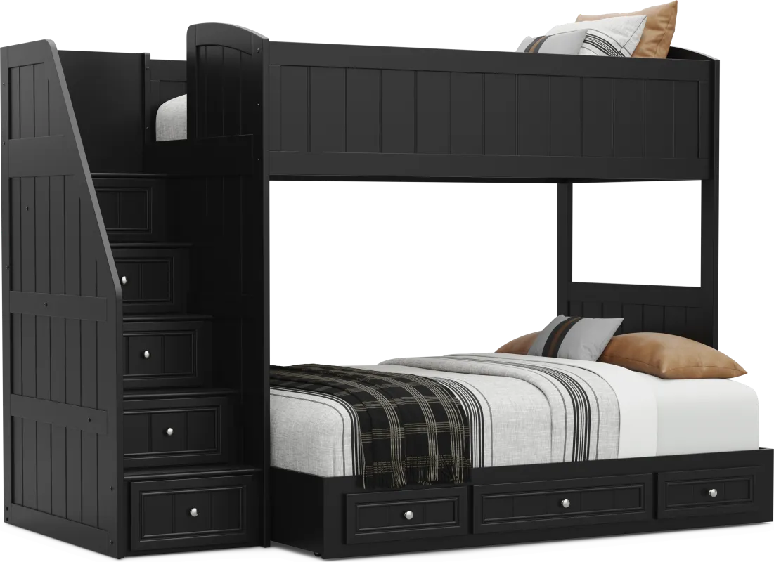 Kids Cottage Colors 2.0 Black Twin/Full Step Loft
