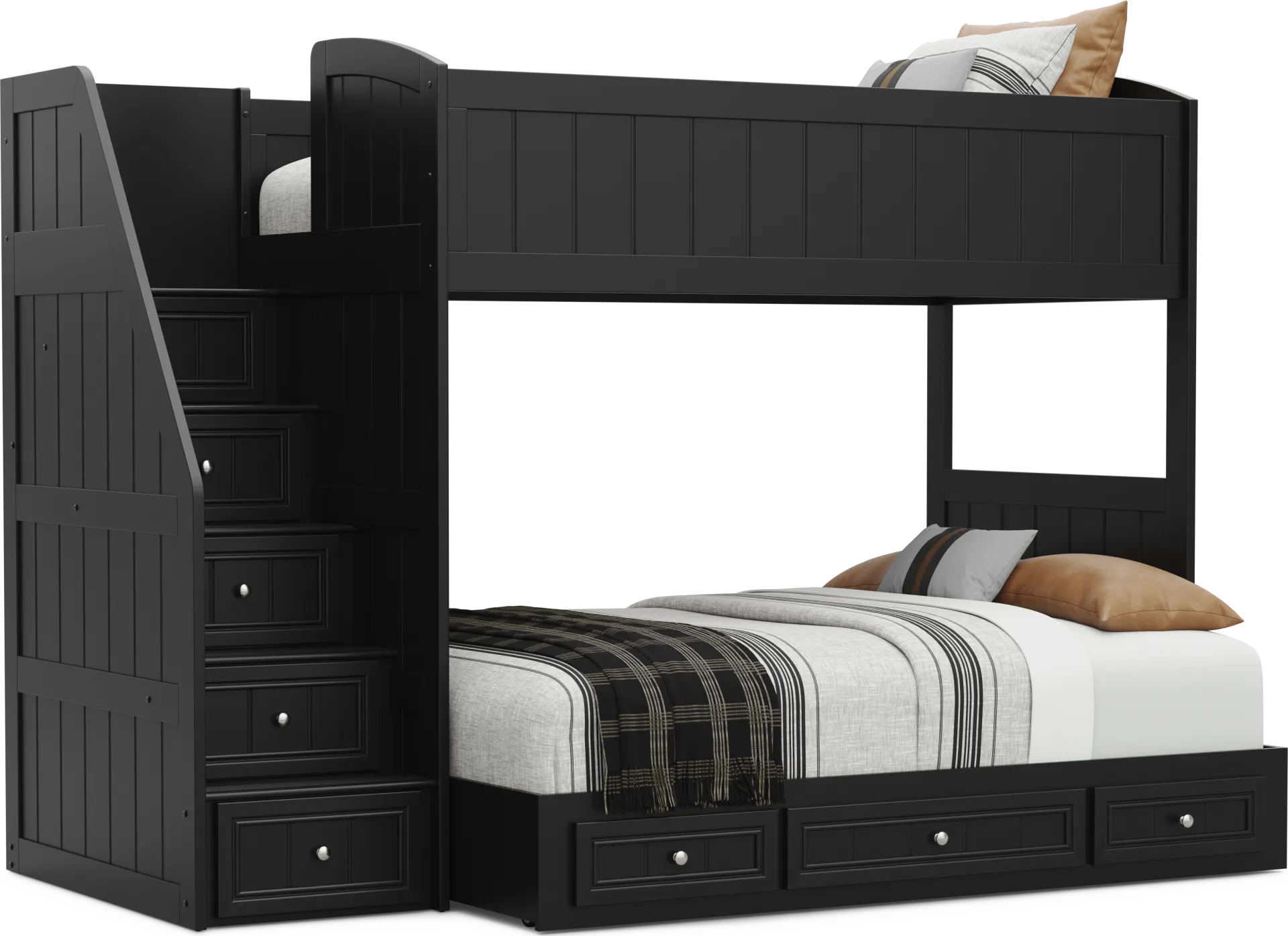 Kids Cottage Colors 2.0 Black Twin/Full Step Loft - Image 1