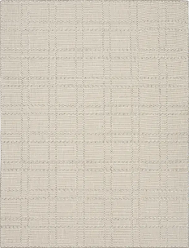 Natural Stitch Gray 9'x12' Indoor/Outdoor Rug