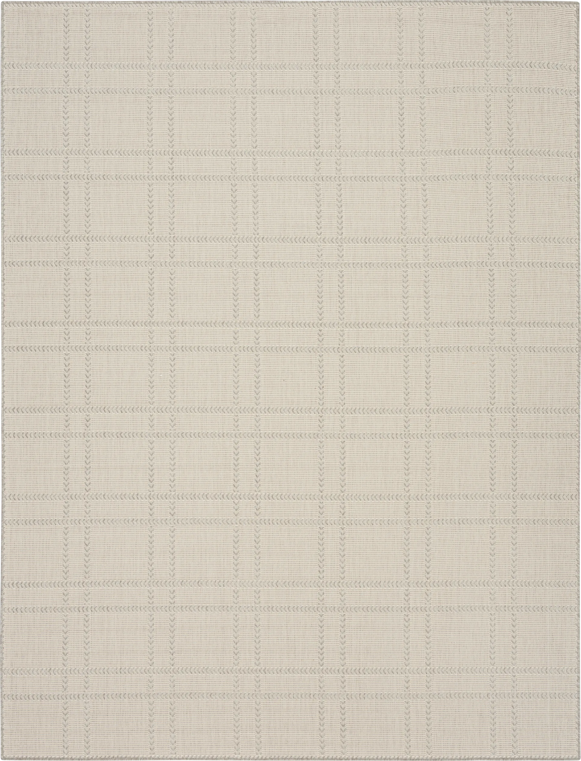 Natural Stitch Gray 5'x7' Indoor/Outdoor Rug - Image 1