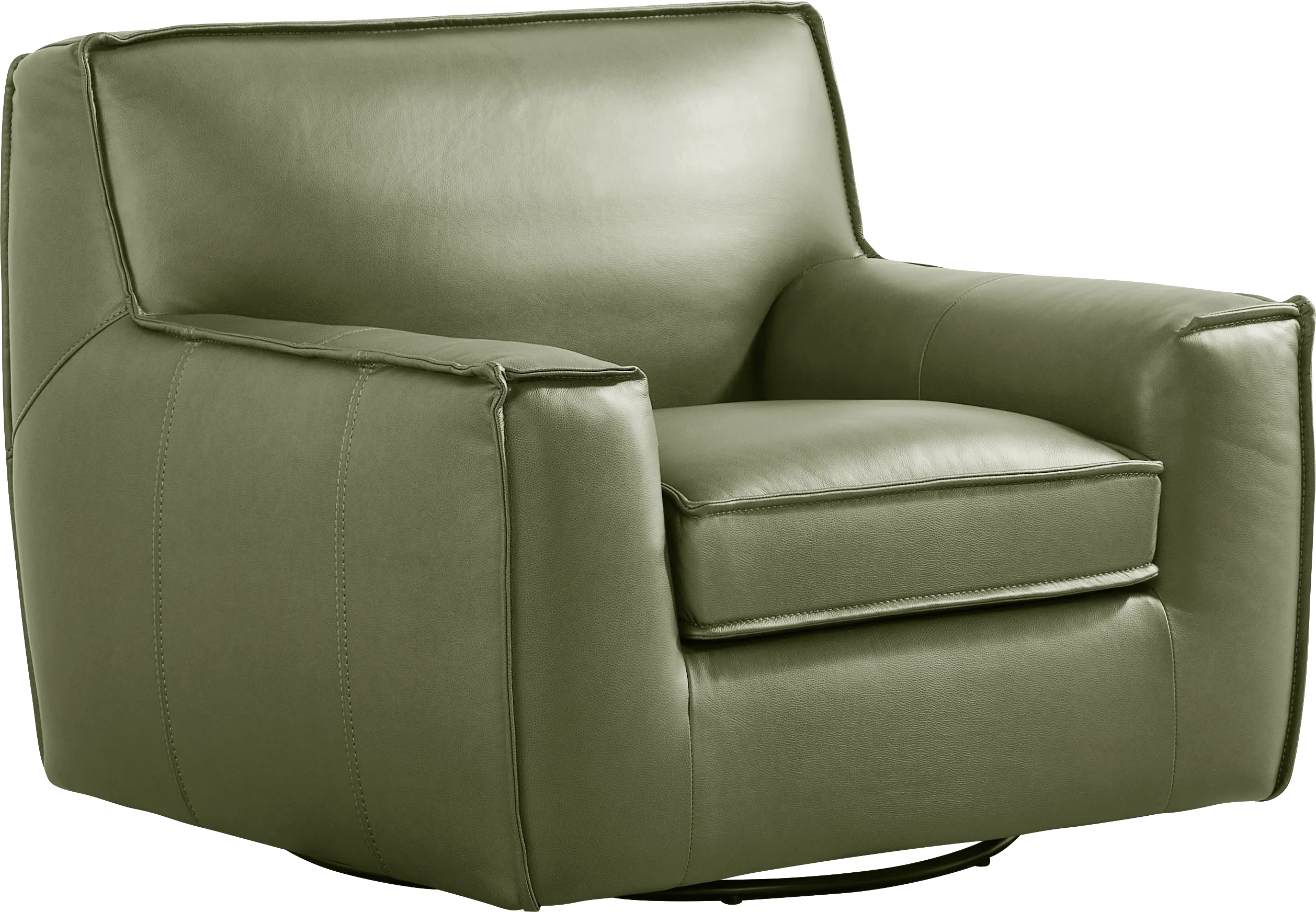 Geraldo Fern Leather Swivel Chair - Thumbnail - Image 1