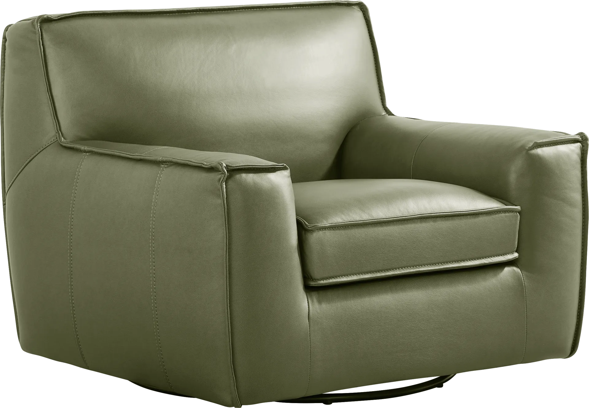 Geraldo Fern Leather Swivel Chair - Image 2