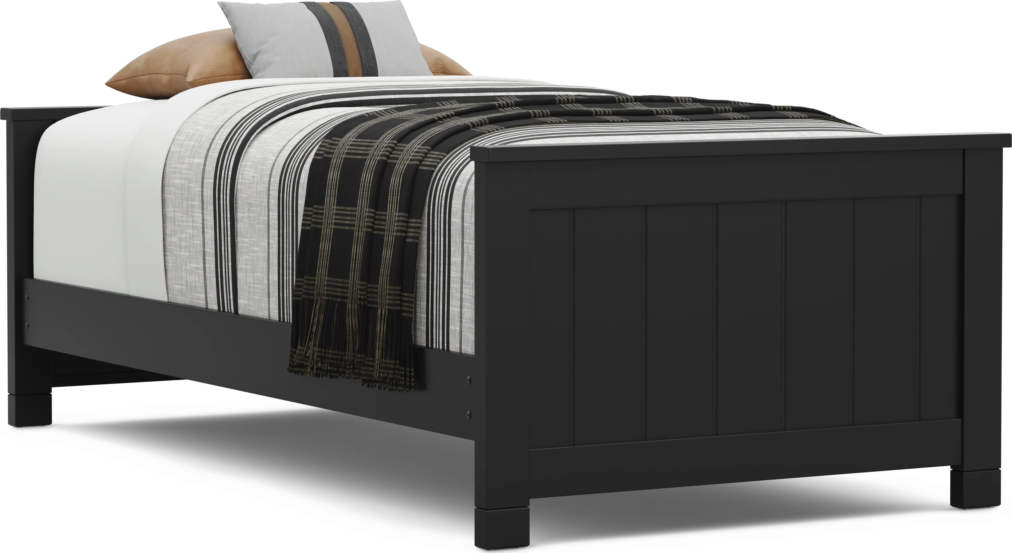 Kids Cottage Colors 2.0 Black Twin Low Profile Bed - Thumbnail - Image 1