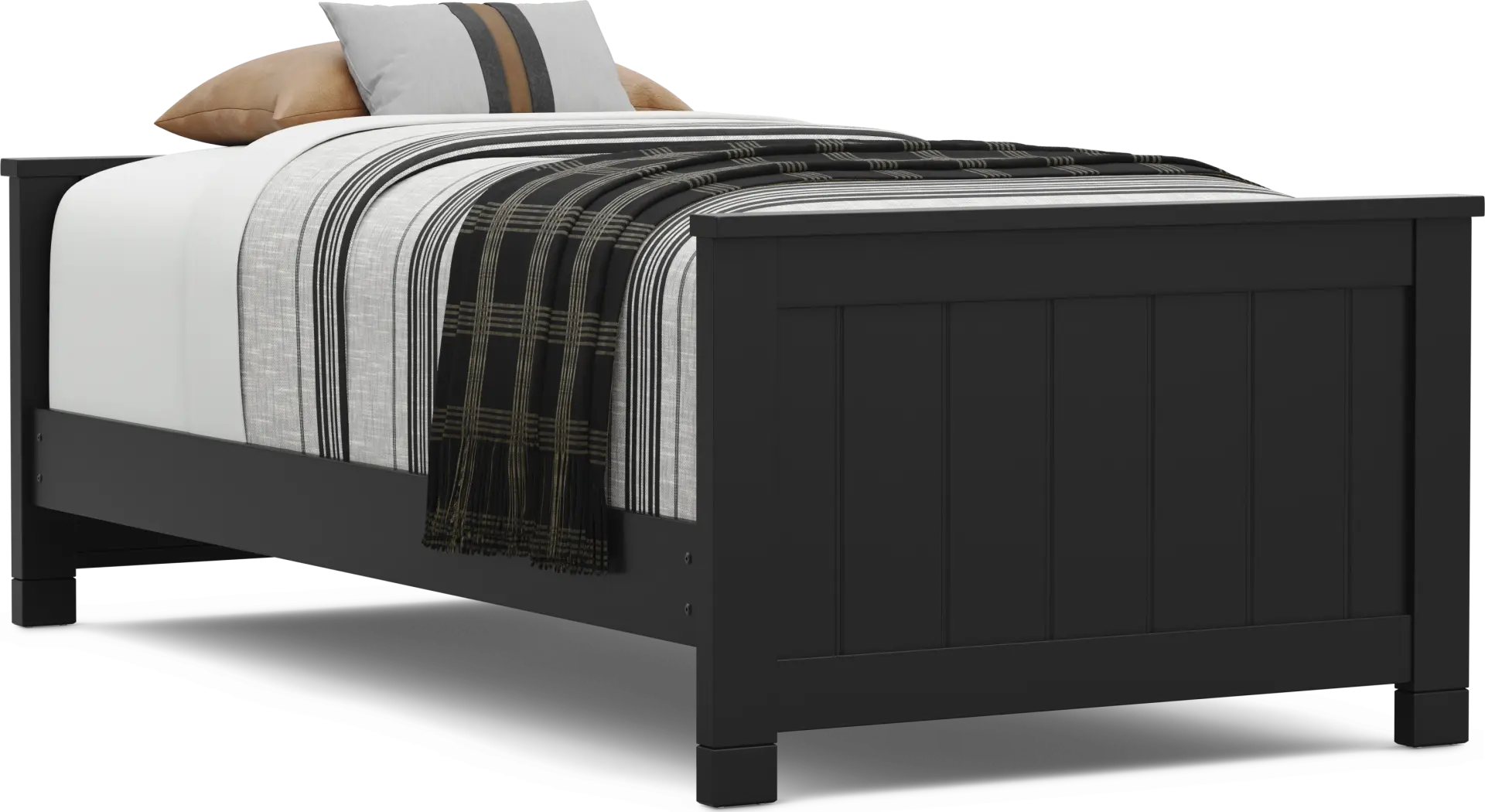 Kids Cottage Colors 2.0 Black Twin Low Profile Bed