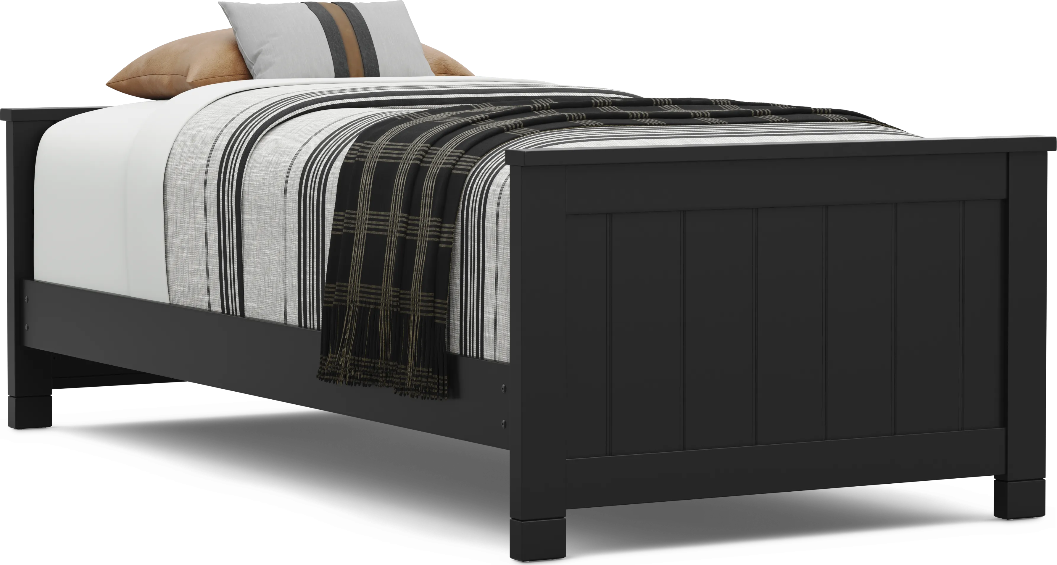 Kids Cottage Colors 2.0 Black Twin XL Low Profile Bed - Thumbnail - Image 1