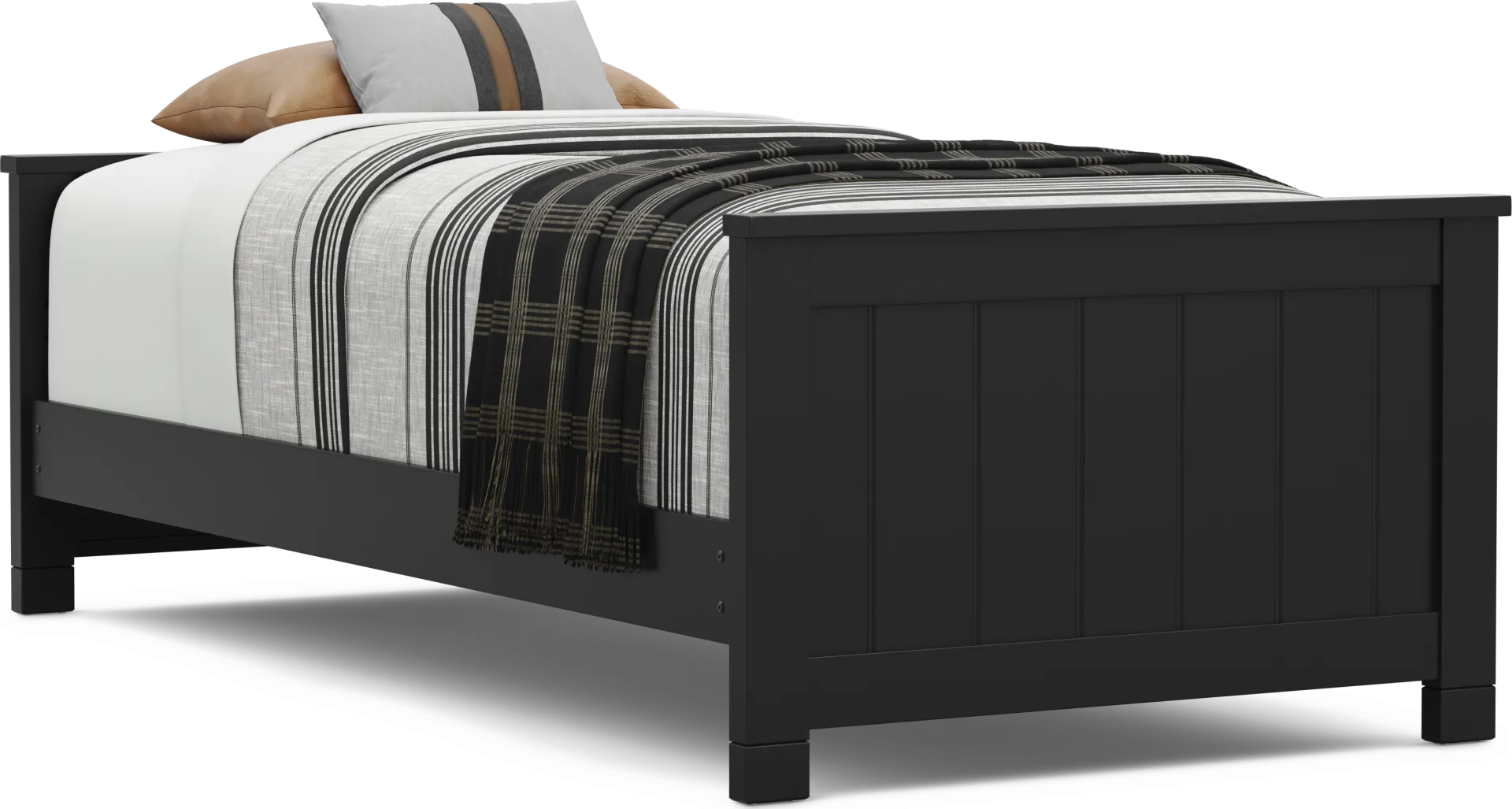 Kids Cottage Colors 2.0 Black Twin XL Low Profile Bed - Image 1