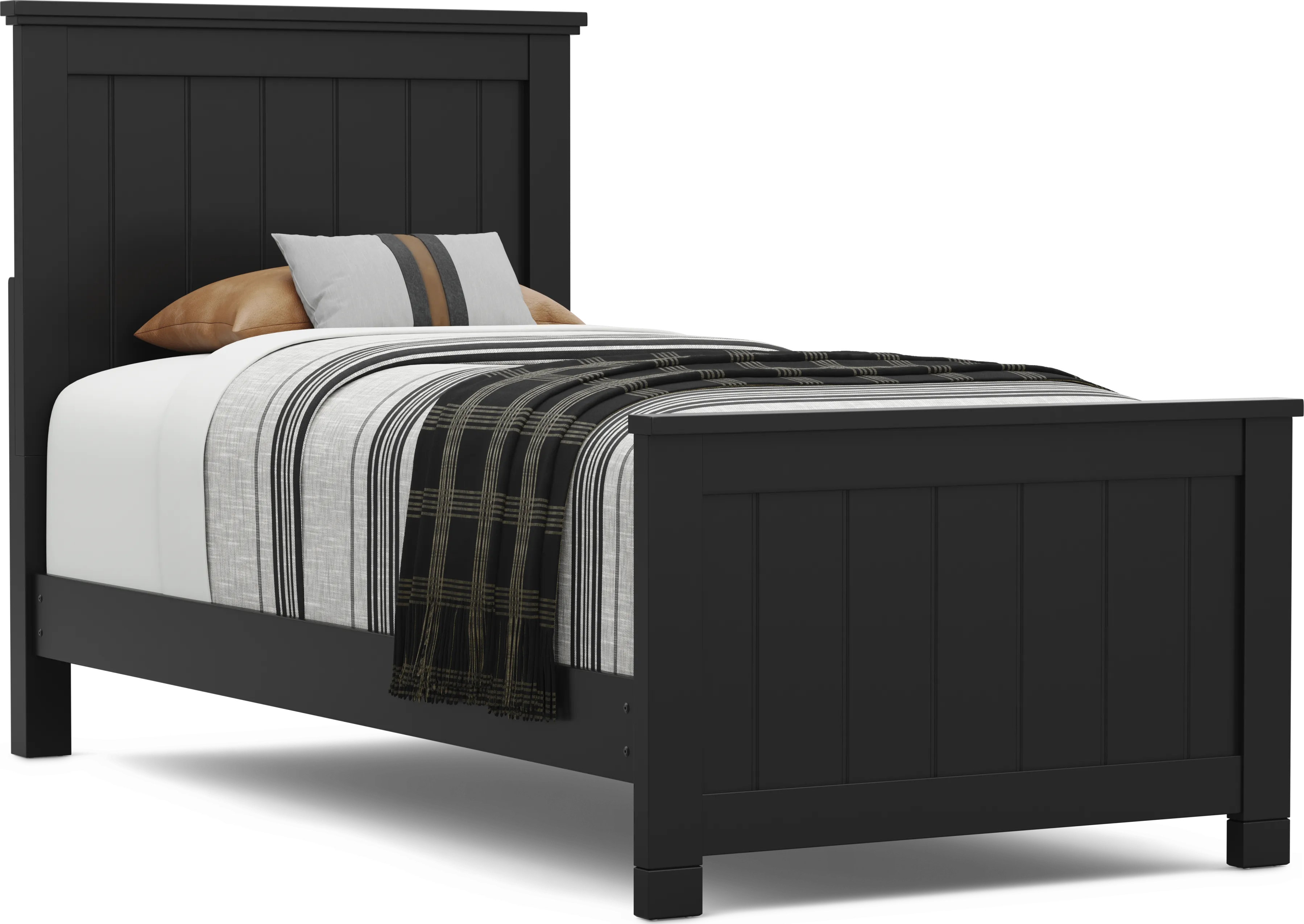 Kids Cottage Colors 2.0 Black Twin XL Panel Bed - Thumbnail - Image 1